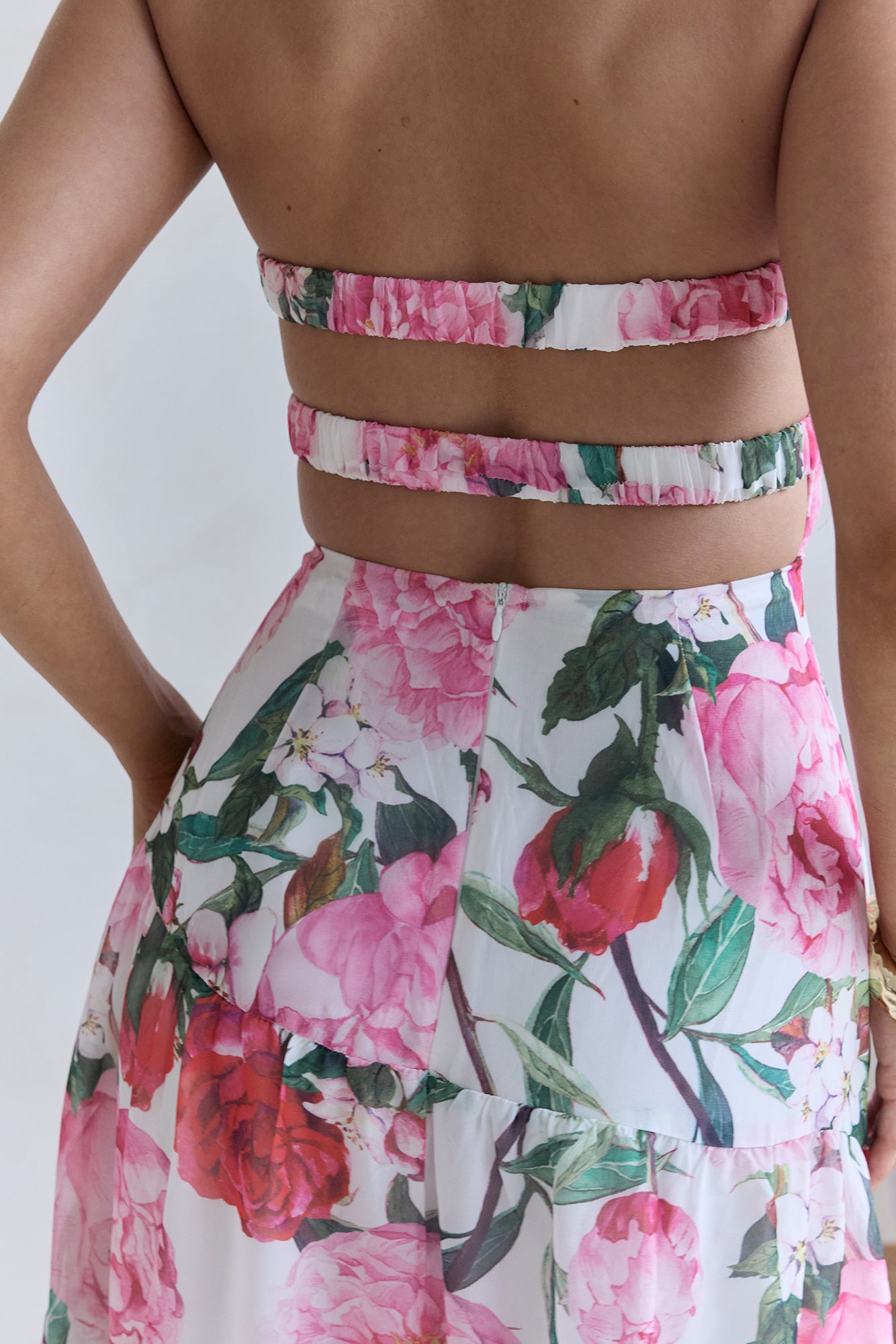 Bouquet In Bloom Strapless Maxi Dress Pink-Seaa Fashion