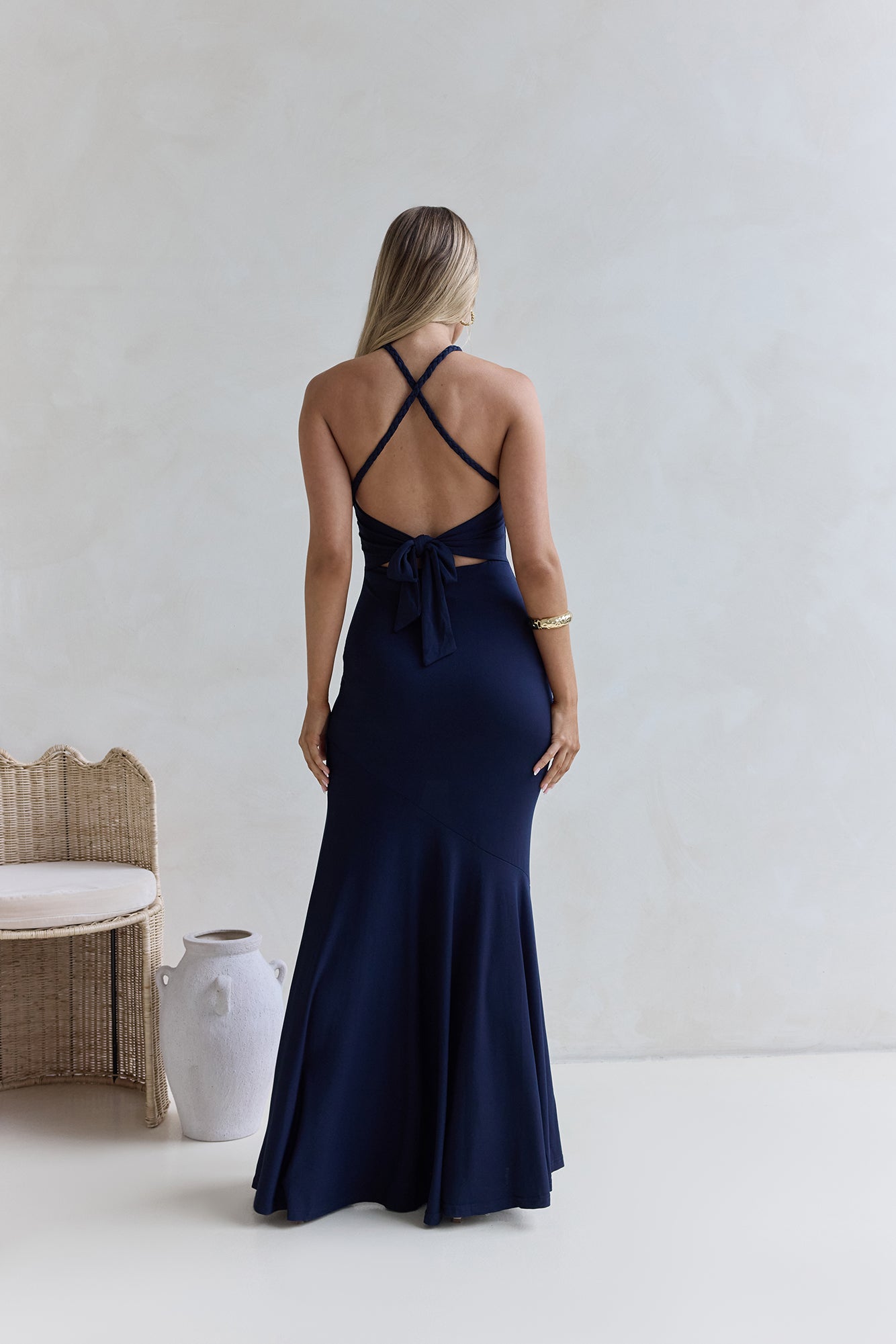 Sunbeam Drift Maxi Dress Navy-Seaa Fashion