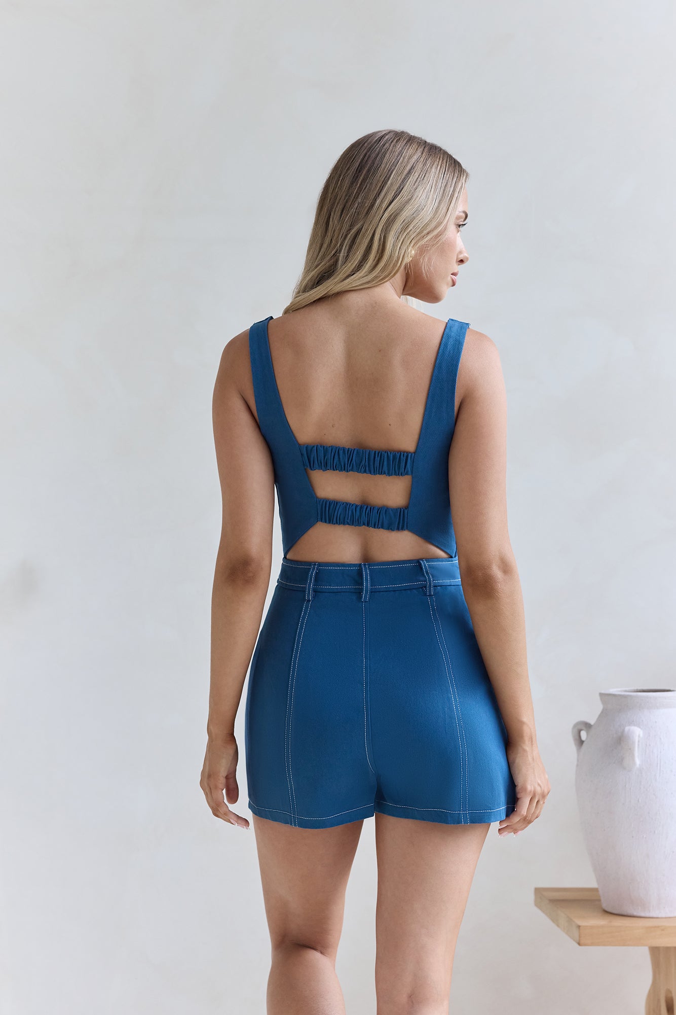 Darcys Dreams Playsuit Blue-Seaa Fashion