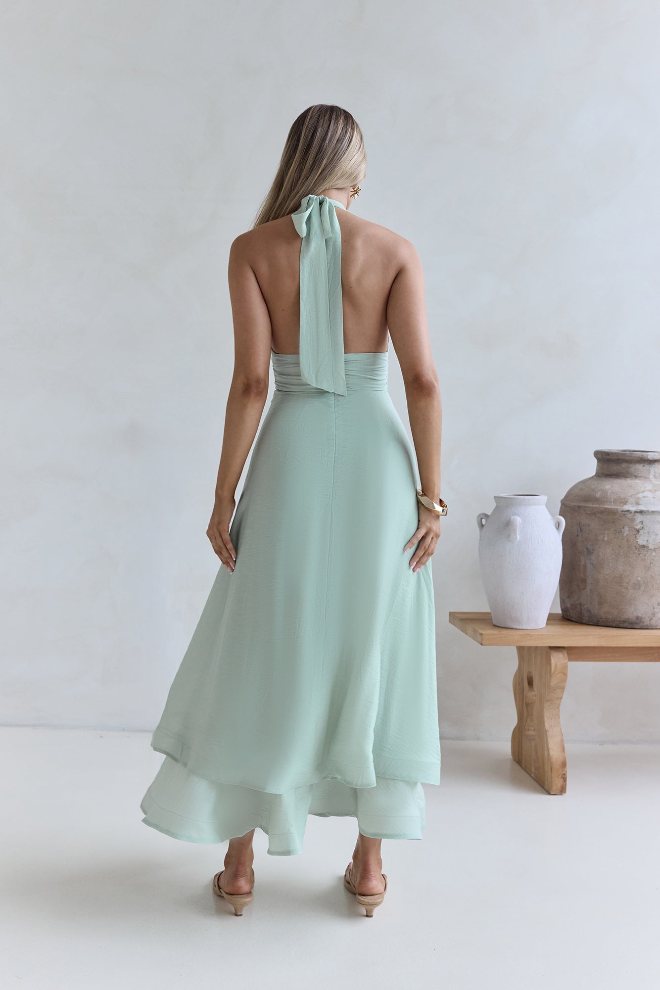 City Lights Calling Maxi Dress Green-Seaa Fashion