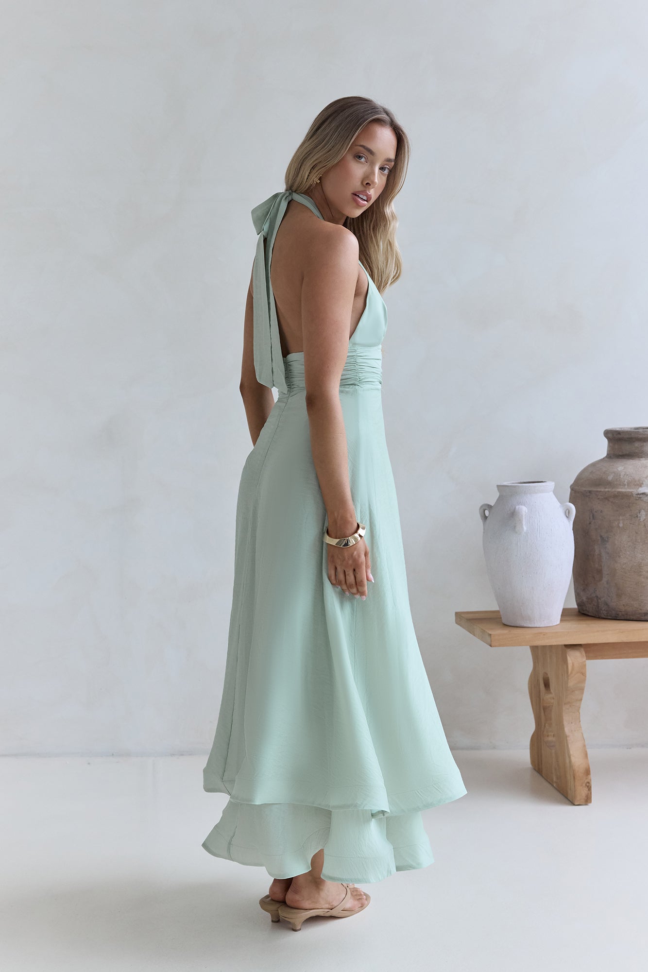 City Lights Calling Maxi Dress Green-Seaa Fashion