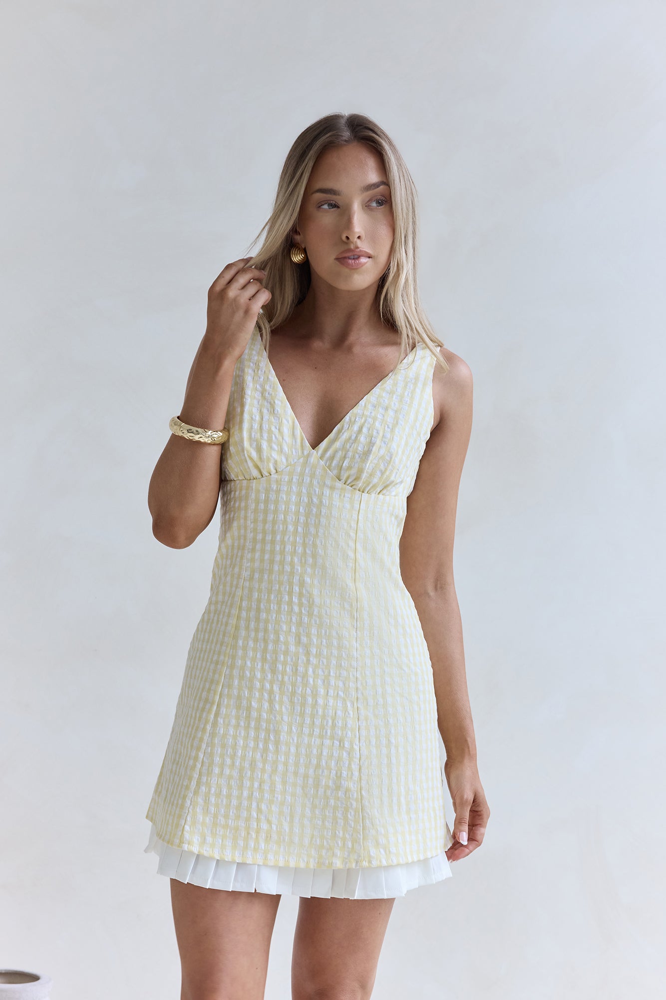 Picnic Perfect Mini Dress Yellow-Seaa Fashion