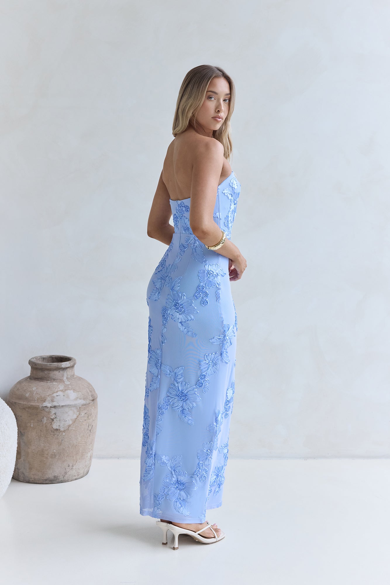Glow Up Season Strapless Maxi Dress Blue-Seaa Fashion