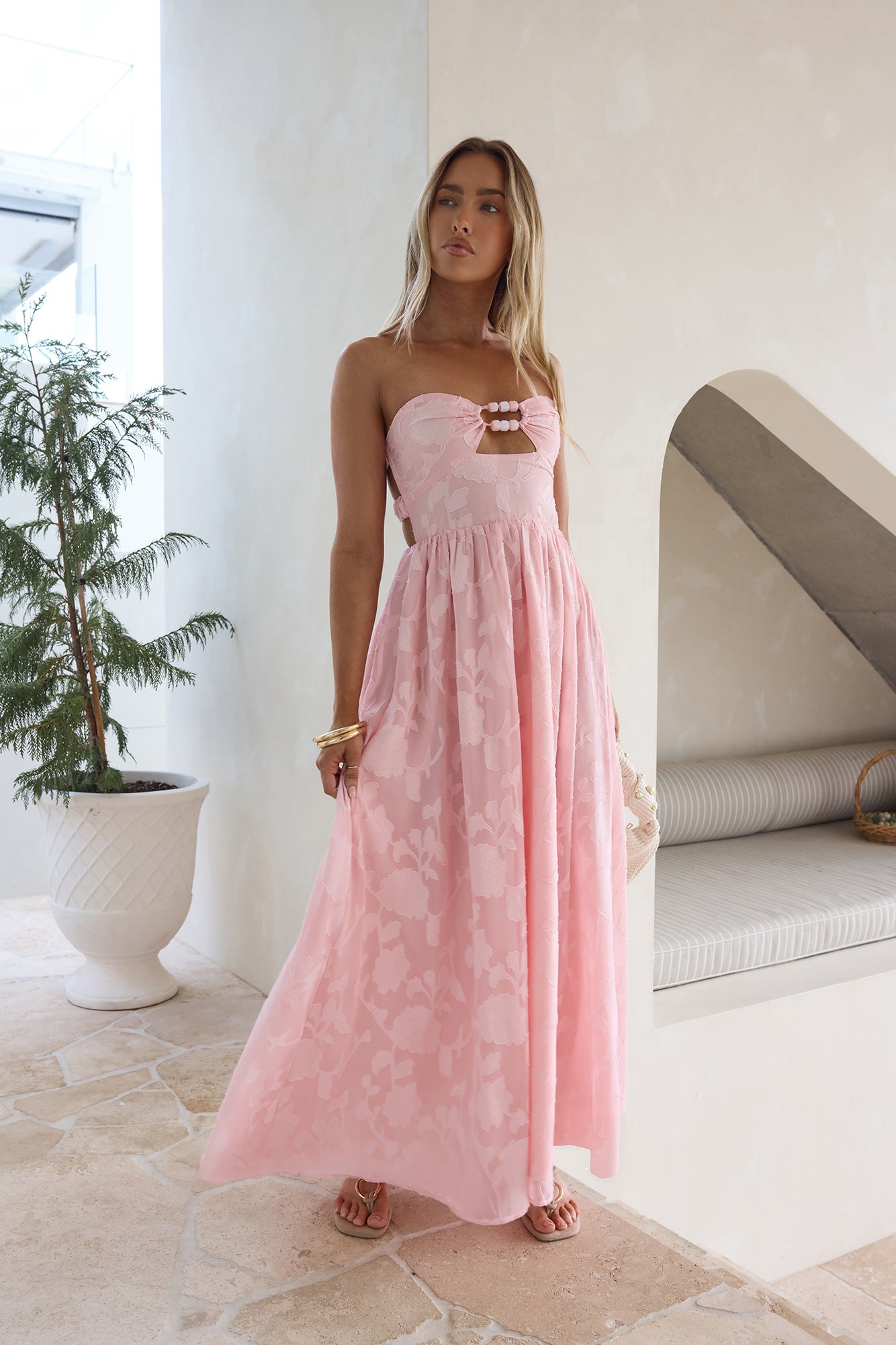 Angelic Moment Strapless Maxi Dress Pink-Seaa Fashion