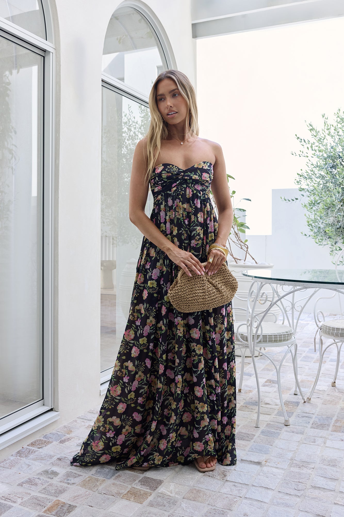 Twirl With Me Strapless Maxi Dress Black-Seaa Fashion