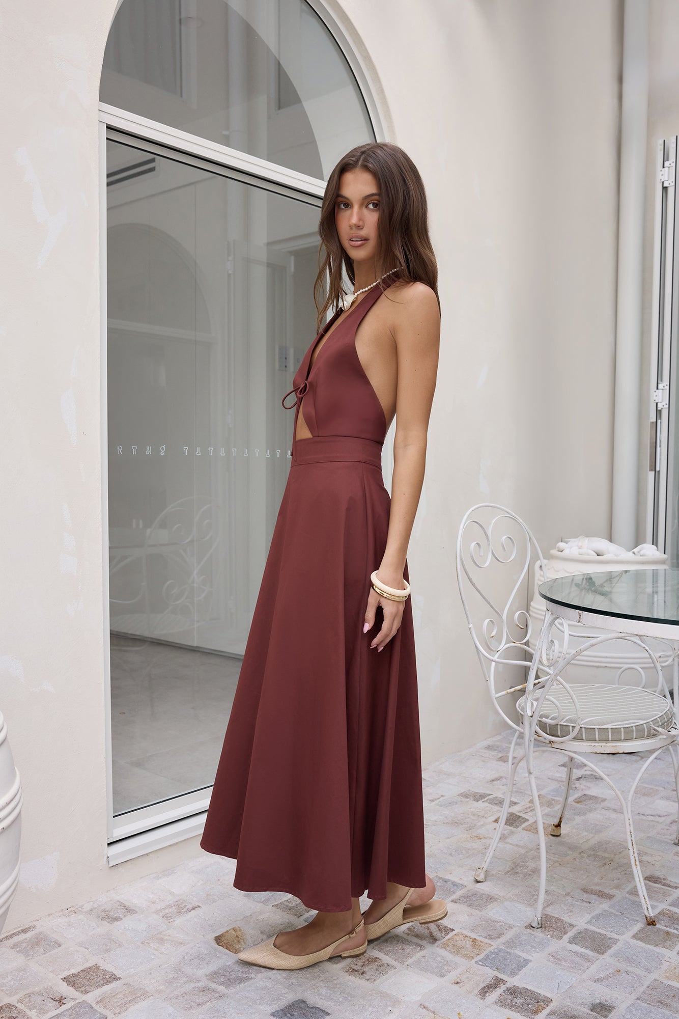 Sands Of Splendor Halter Maxi Dress Brown-Seaa Fashion