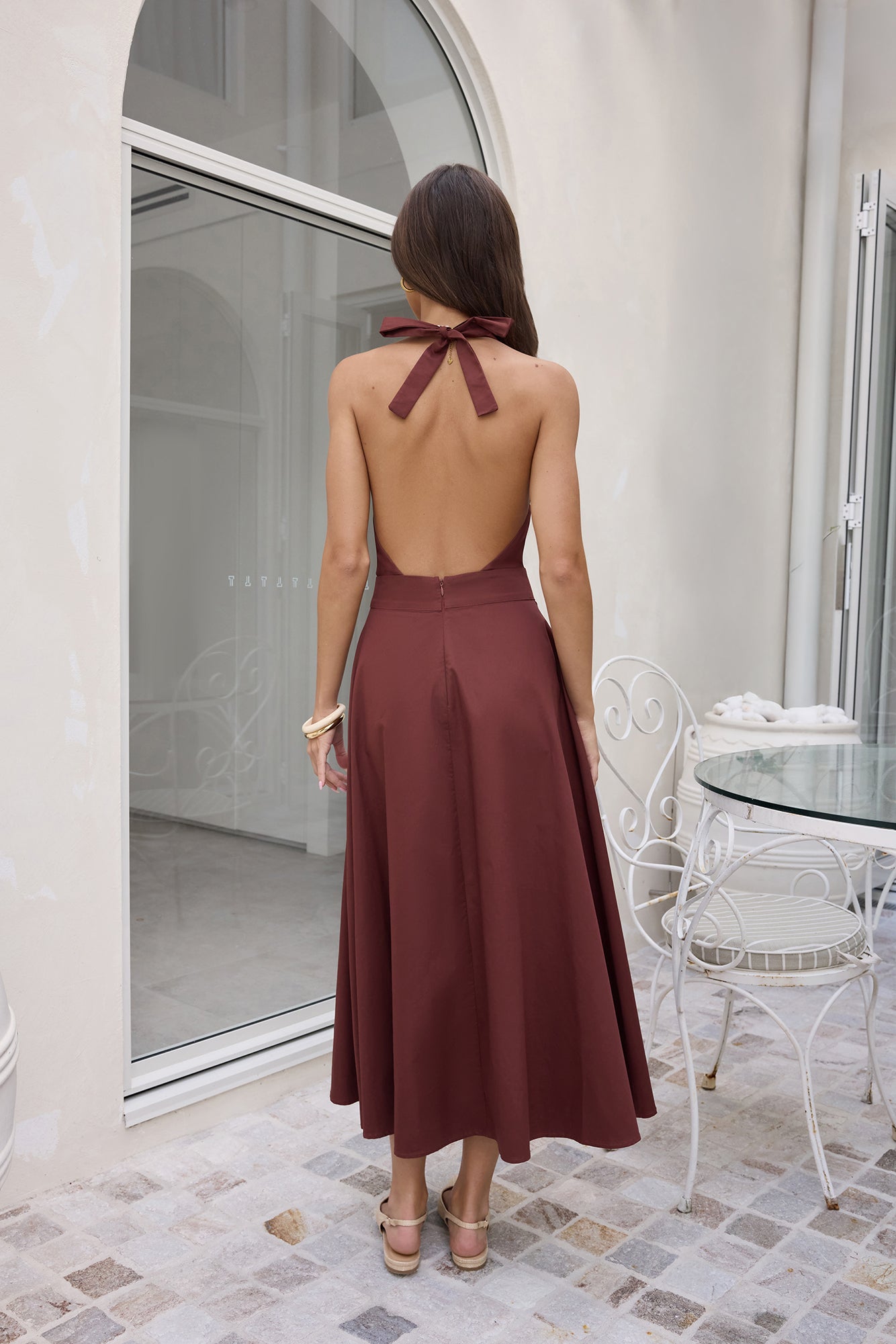 Sands Of Splendor Halter Maxi Dress Brown-Seaa Fashion