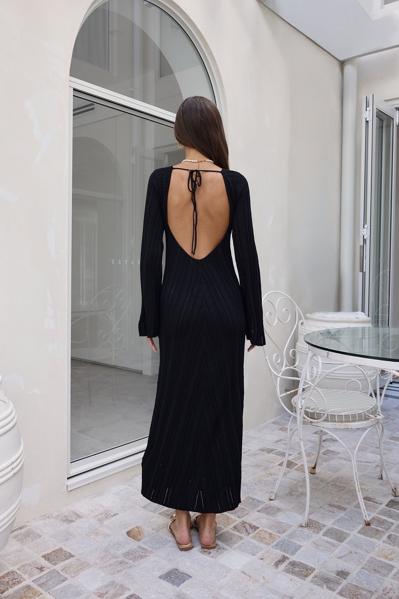 Love On Holidays Long Sleeve Maxi Dress Black-Seaa Fashion