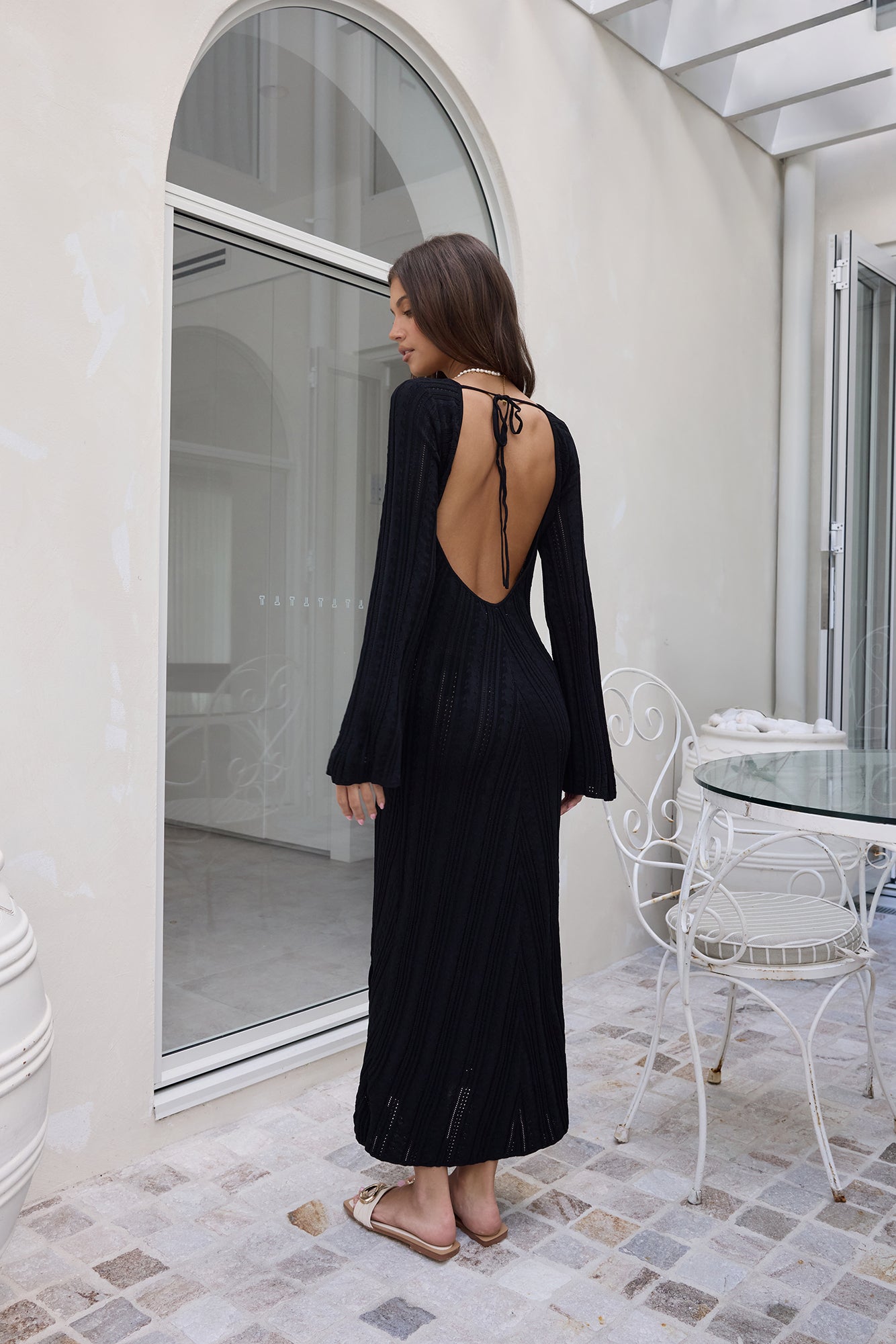 Love On Holidays Long Sleeve Maxi Dress Black-Seaa Fashion