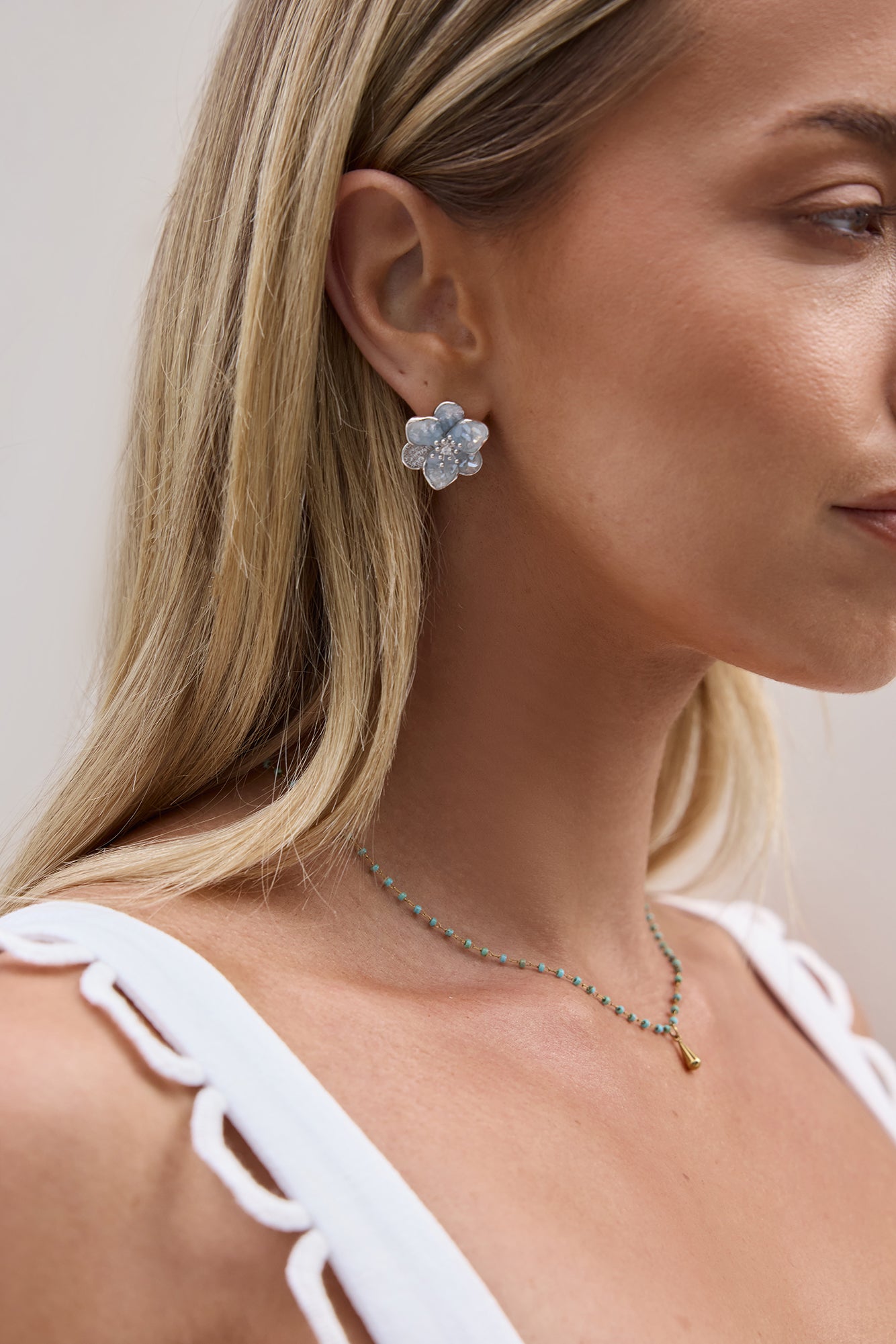 Hibiscus Earrings 925 Silver-Seaa Fashion