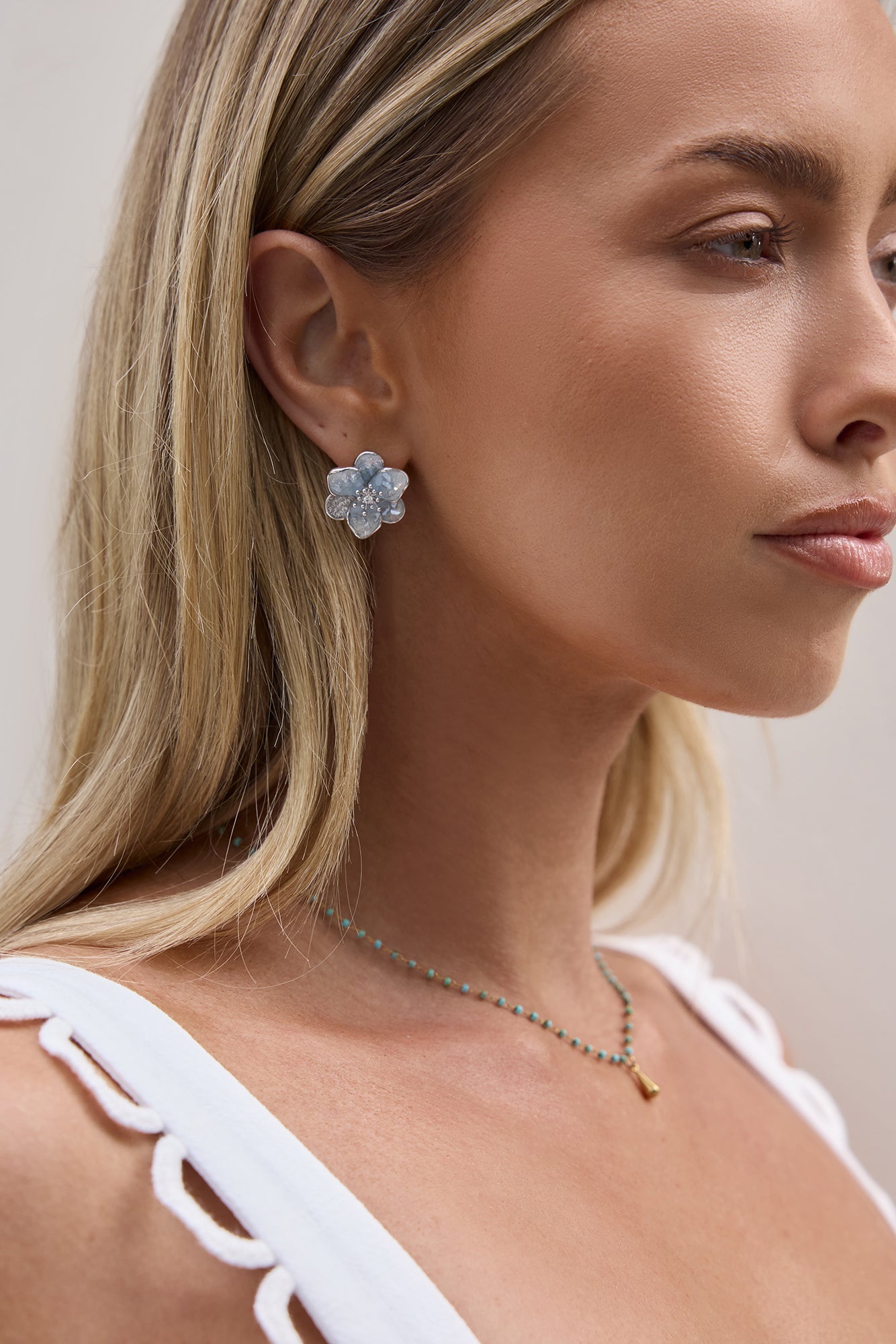 Hibiscus Earrings 925 Silver-Seaa Fashion