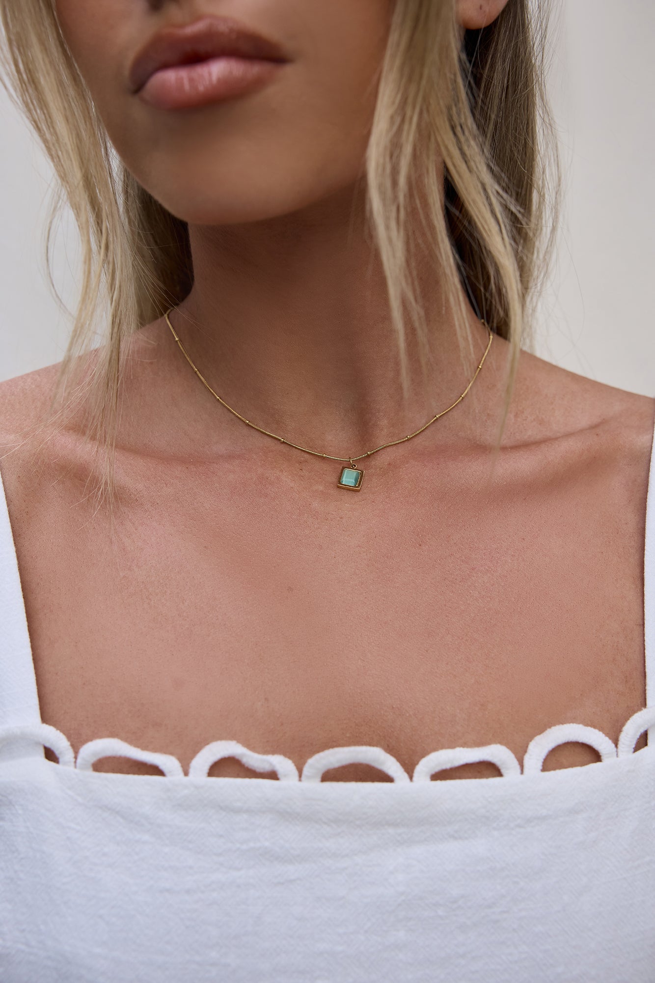 Ocean Eyes Necklace Gold-Seaa Fashion