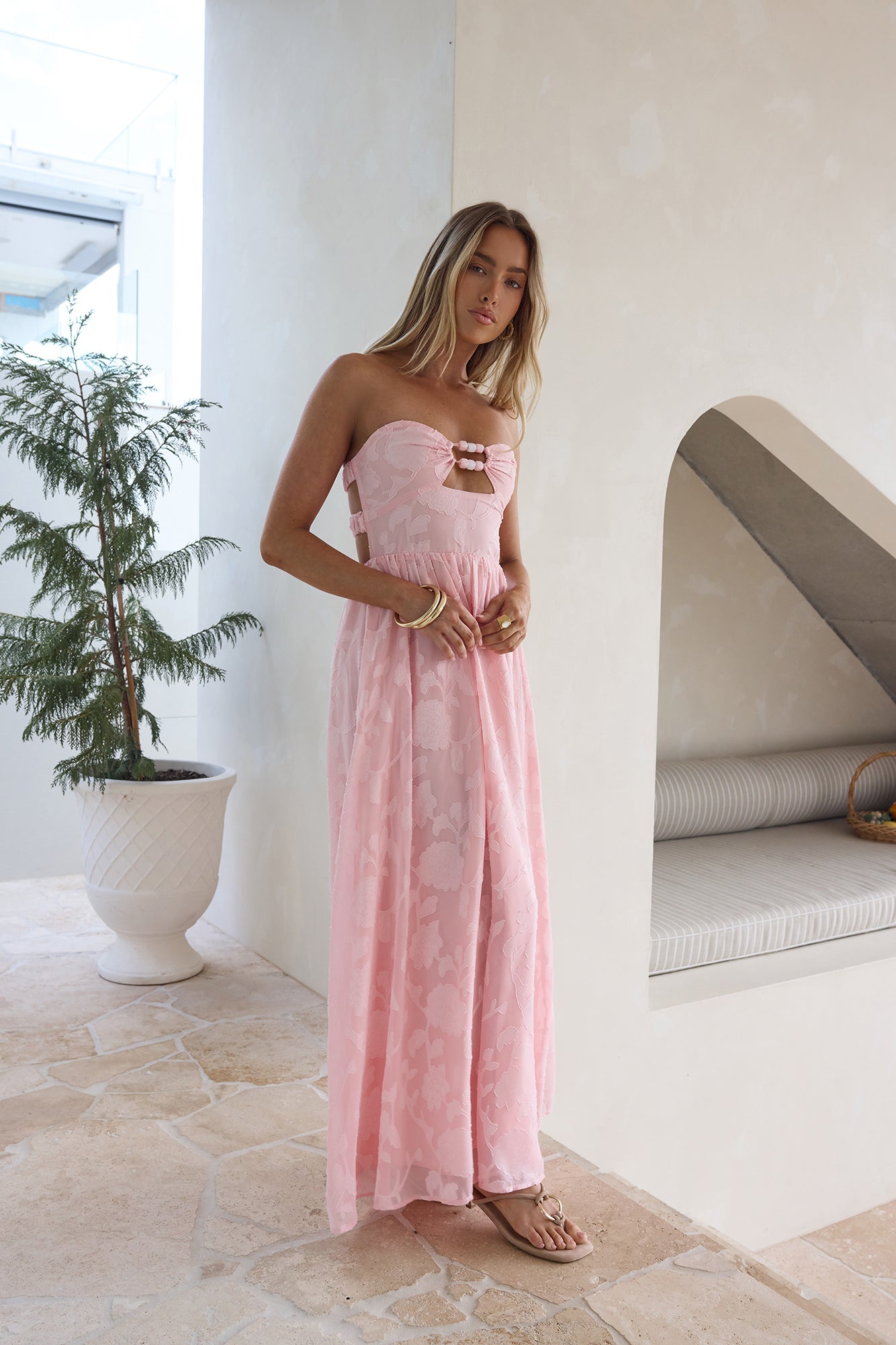 Angelic Moment Strapless Maxi Dress Pink-Seaa Fashion