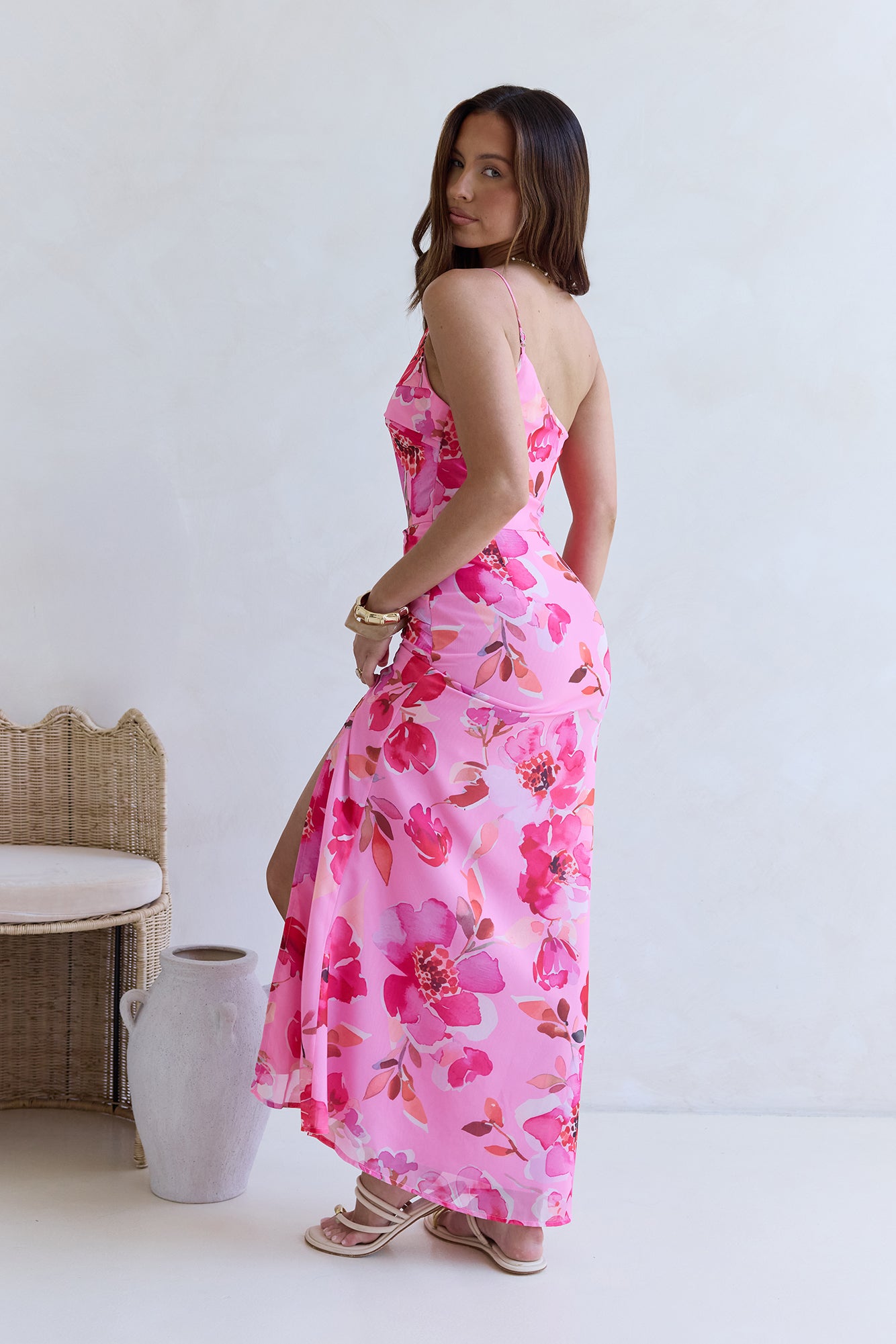 In The Mood One Shoulder Maxi Dress Pink-Seaa Fashion
