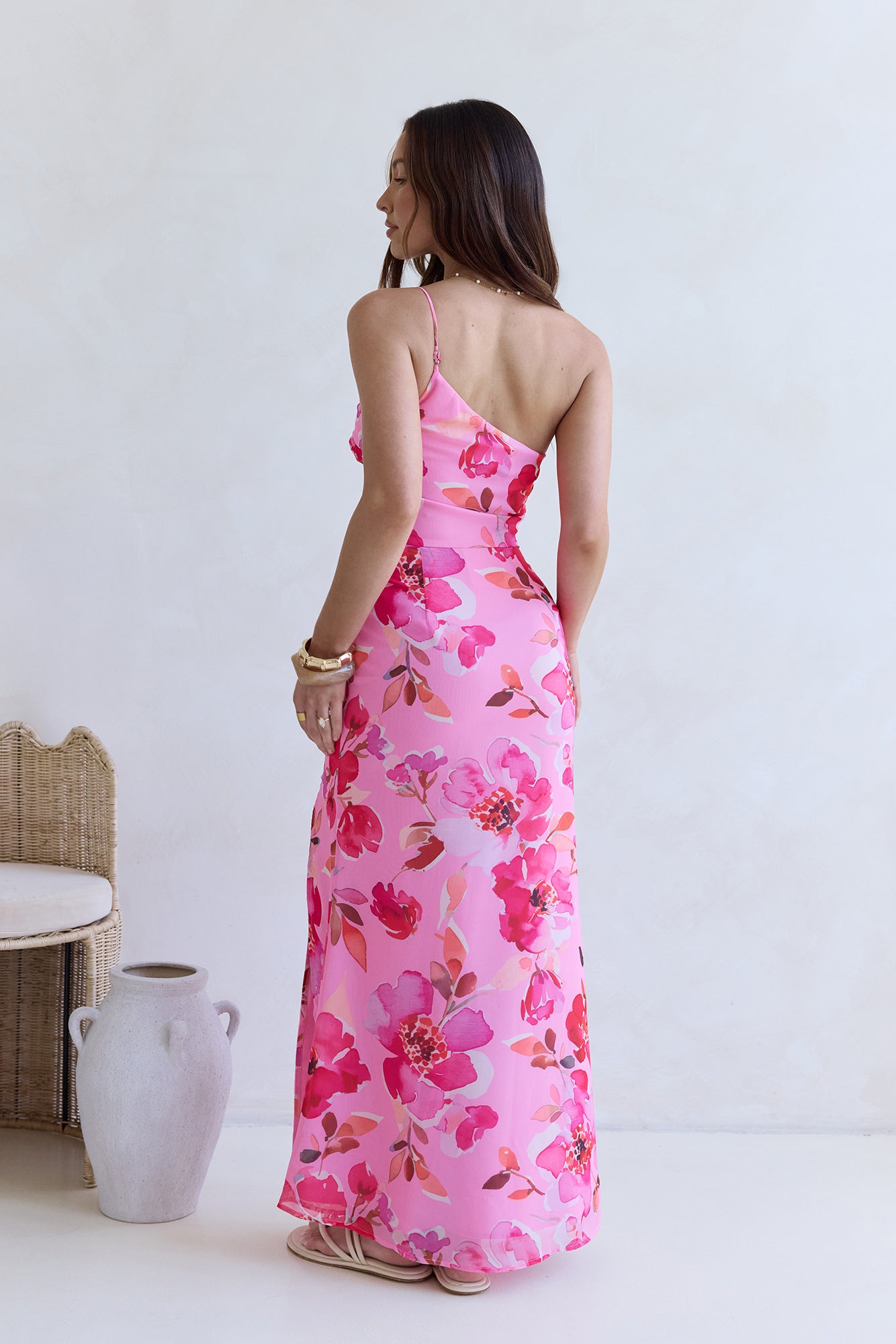 In The Mood One Shoulder Maxi Dress Pink-Seaa Fashion