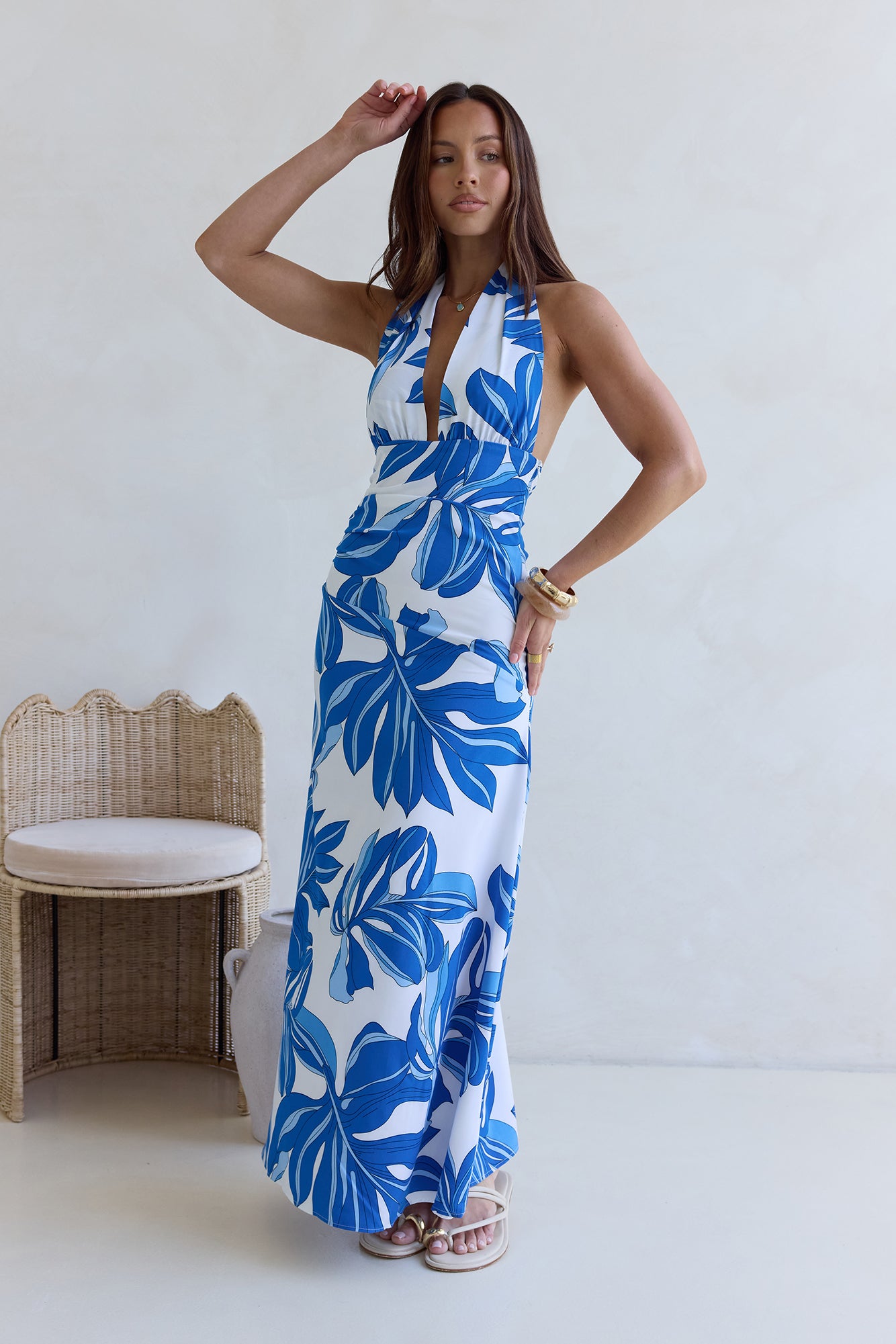 Voices All Around Maxi Dress Blue-Seaa Fashion