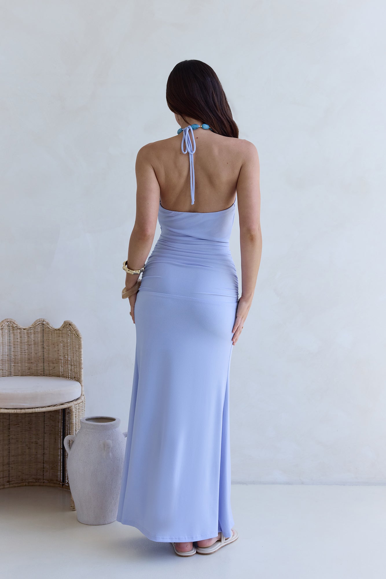 From The Heart Halter Maxi Dress Blue-Seaa Fashion