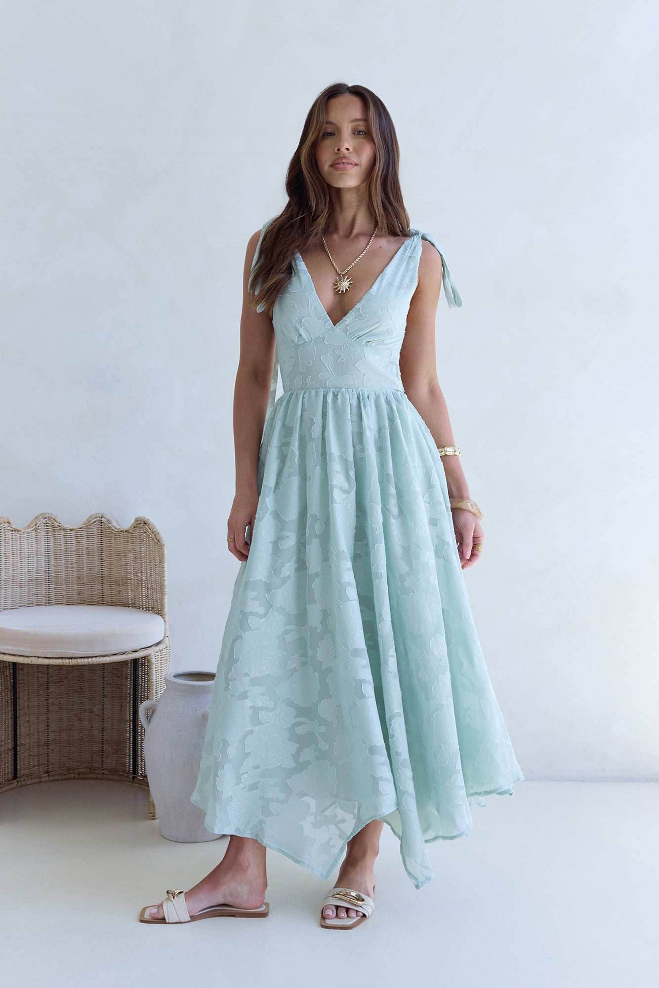 Golden Night Maxi Dress Sage-Seaa Fashion