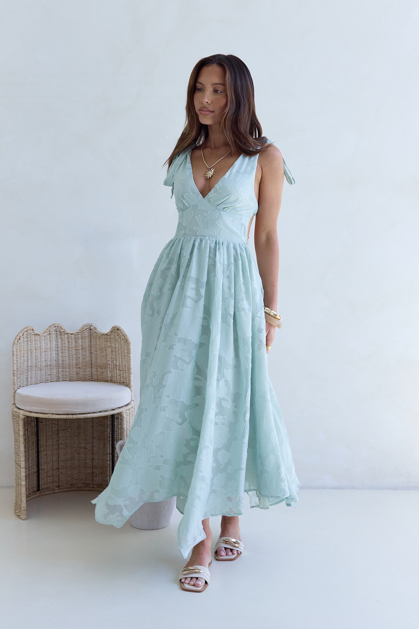 Golden Night Maxi Dress Sage-Seaa Fashion