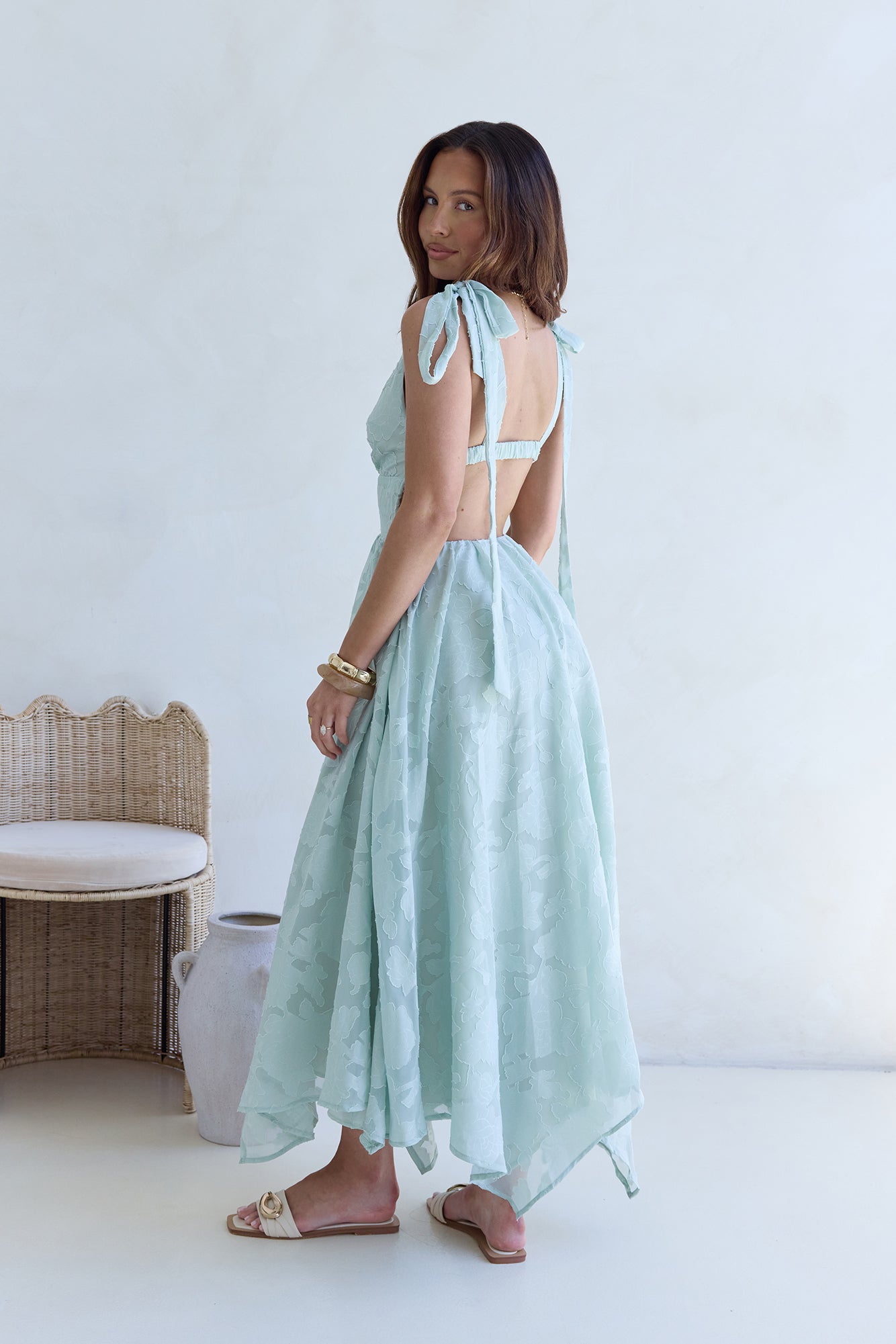 Golden Night Maxi Dress Sage-Seaa Fashion