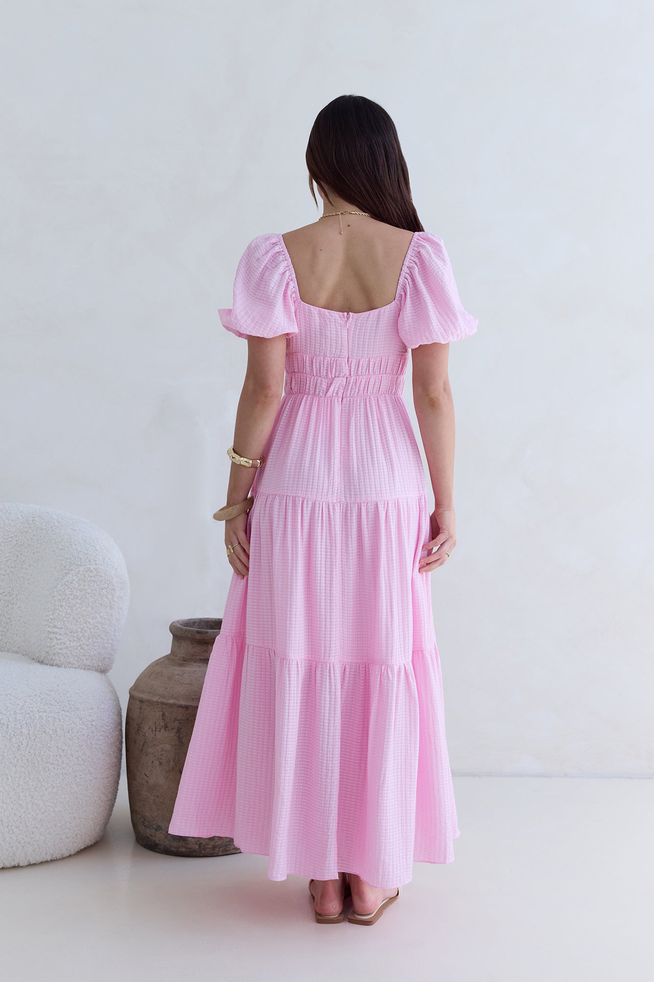 Butterfly Wings Maxi Dress Pink-Seaa Fashion
