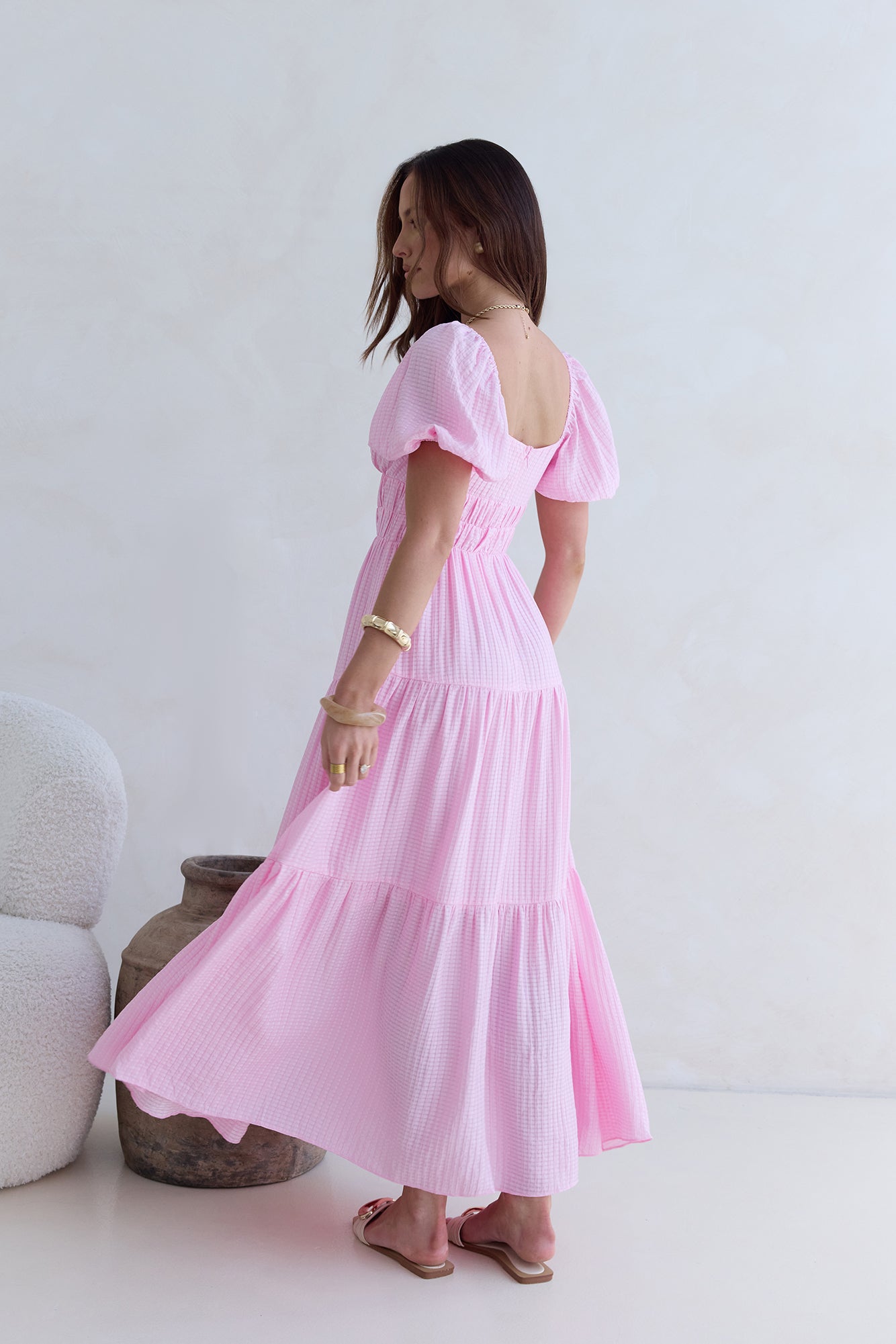 Butterfly Wings Maxi Dress Pink-Seaa Fashion