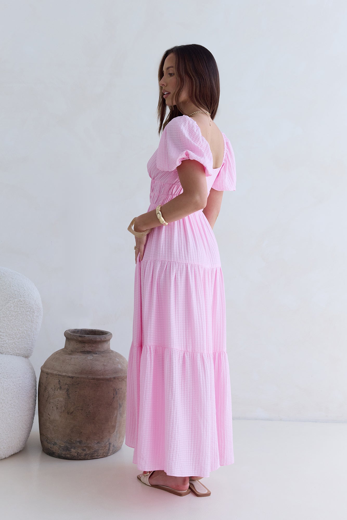 Butterfly Wings Maxi Dress Pink-Seaa Fashion