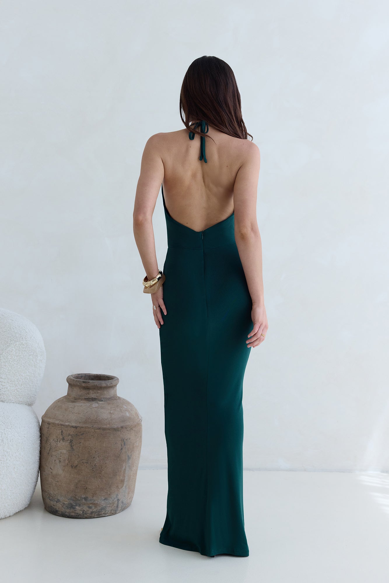 Vibe Setter Halter Maxi Dress Green-Seaa Fashion