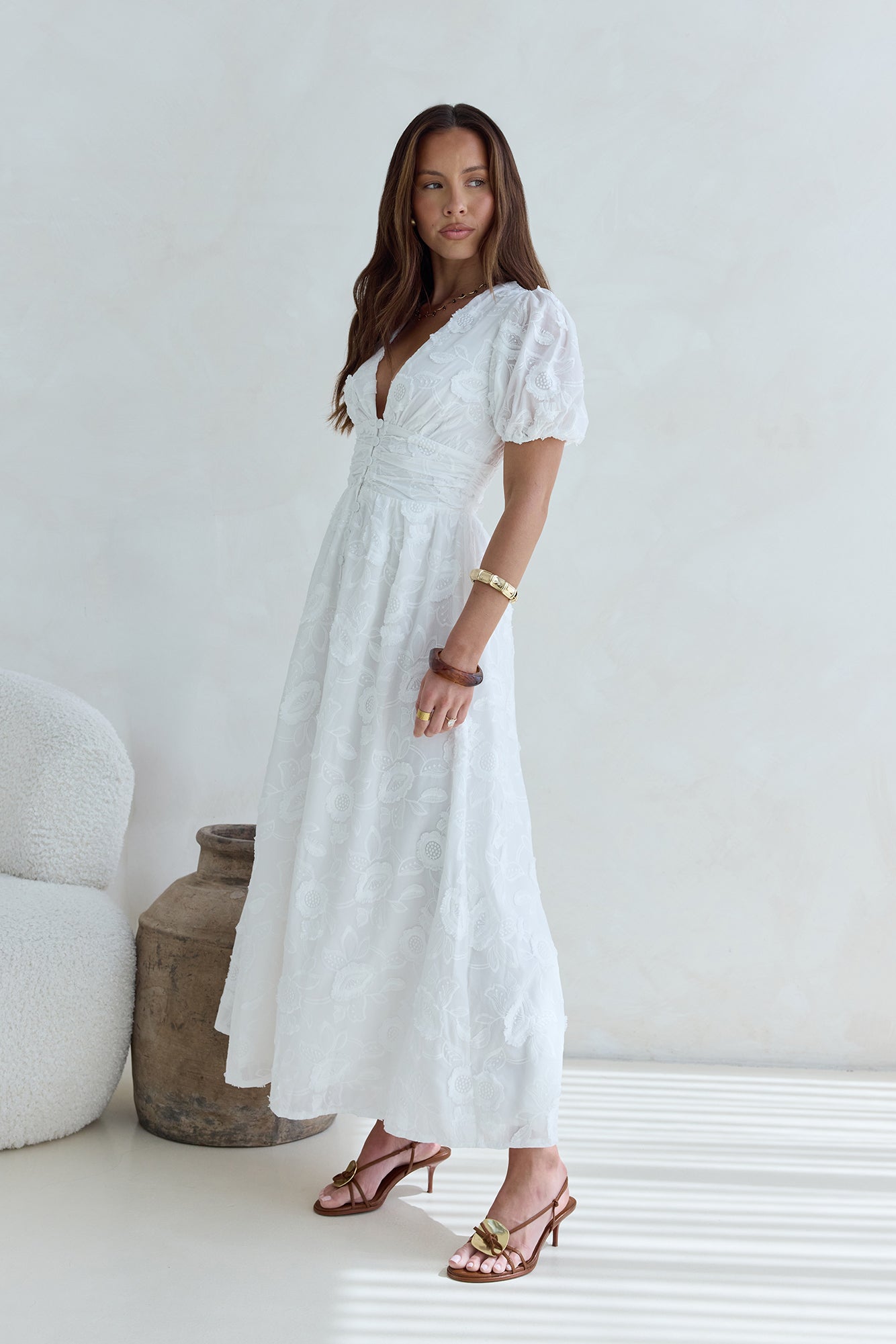 Busy Bee Maxi Dress White-Seaa Fashion