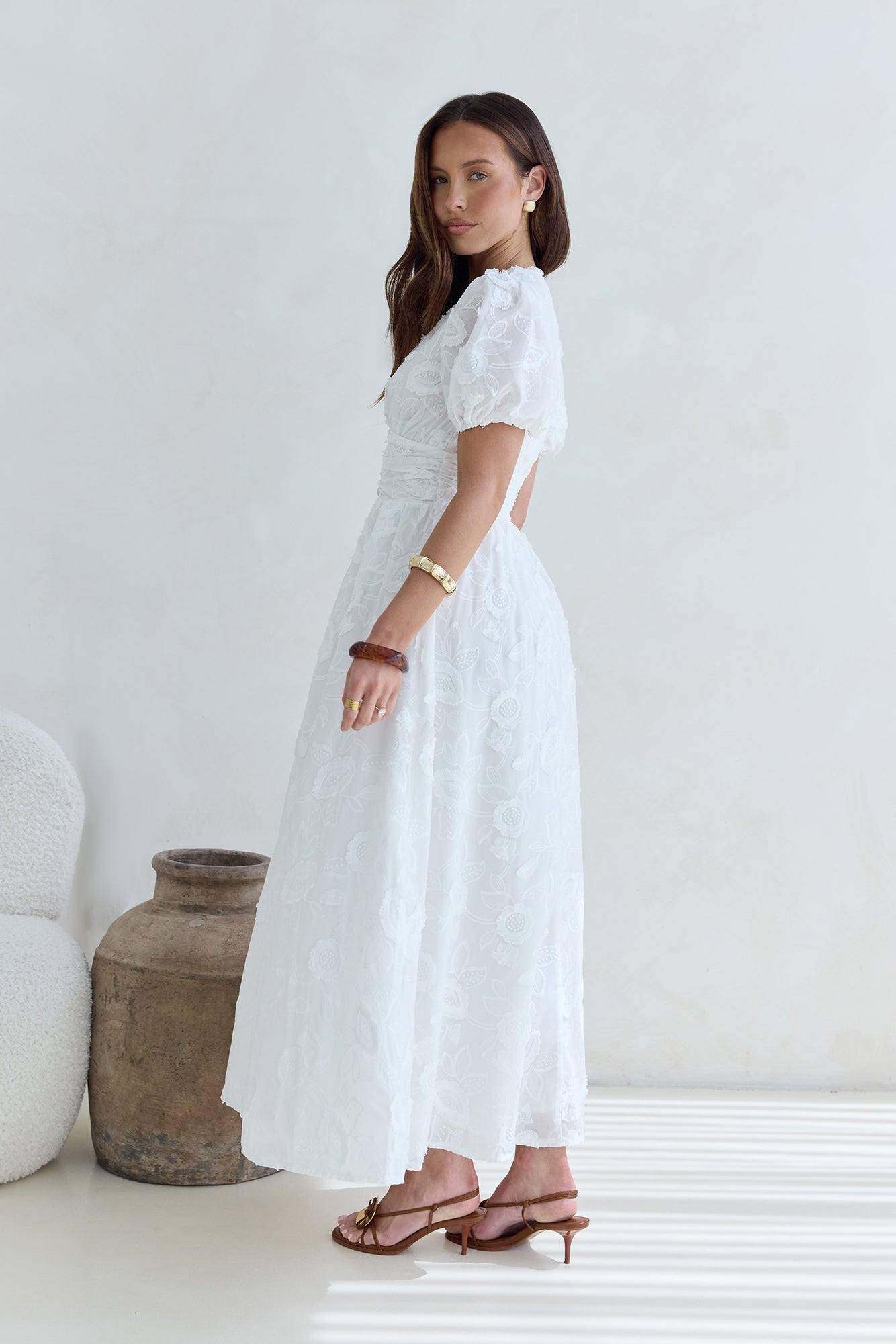 Busy Bee Maxi Dress White-Seaa Fashion