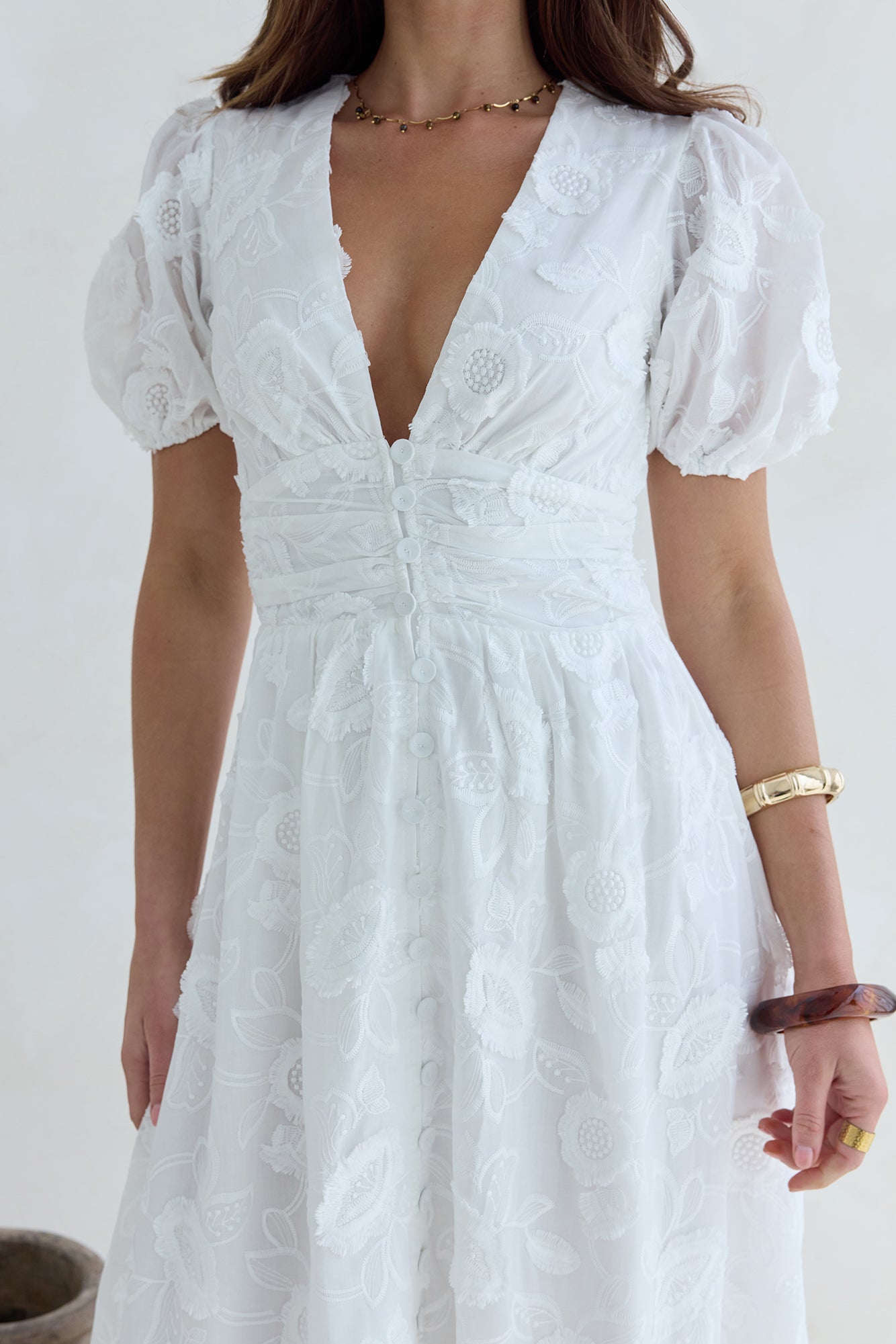 Busy Bee Maxi Dress White-Seaa Fashion