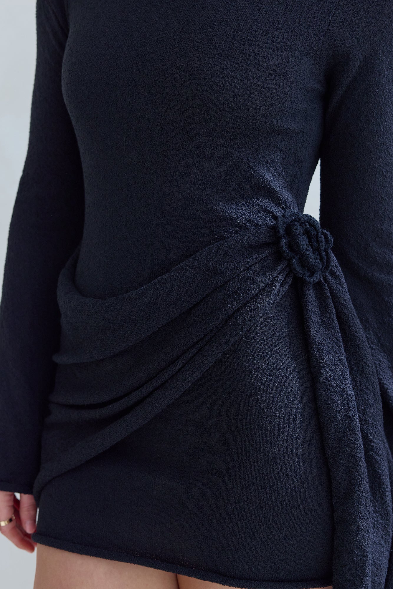 City Of Luxe Long Sleeve Mini Dress Black-Seaa Fashion