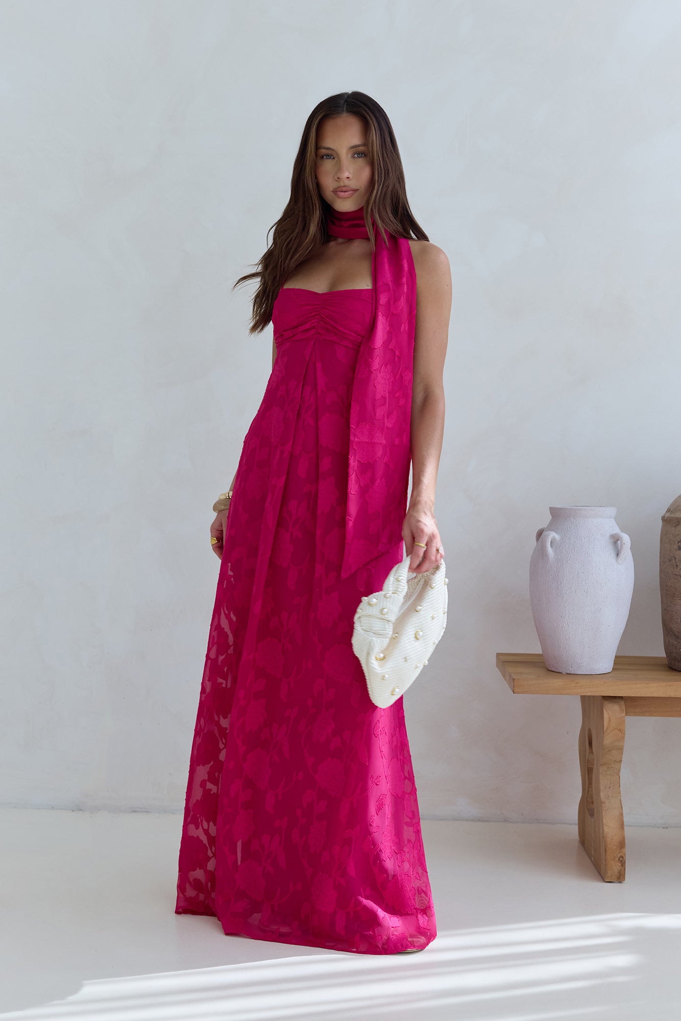 Flirt With Fire Maxi Dress Pink-Seaa Fashion
