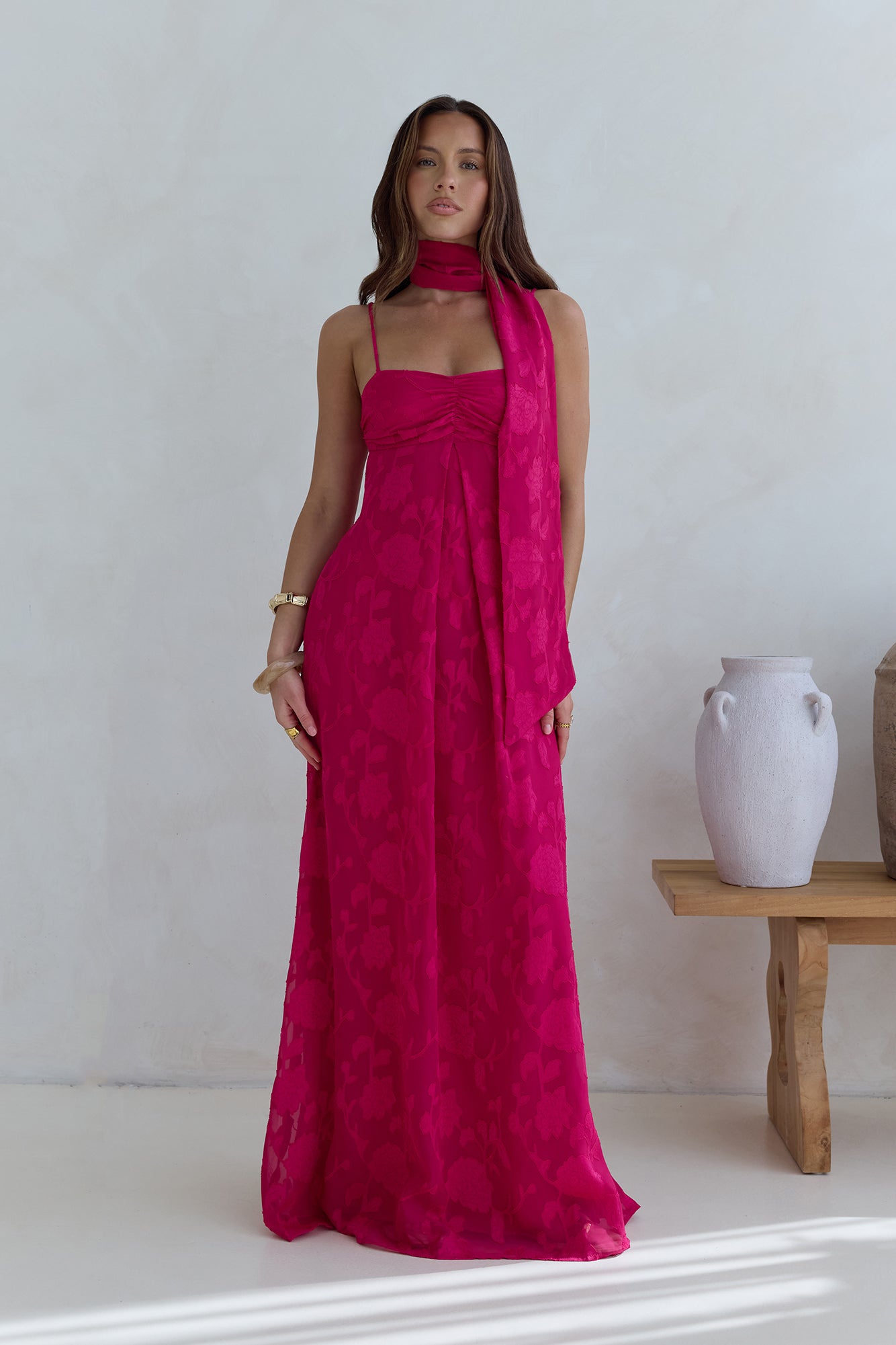 Flirt With Fire Maxi Dress Pink-Seaa Fashion