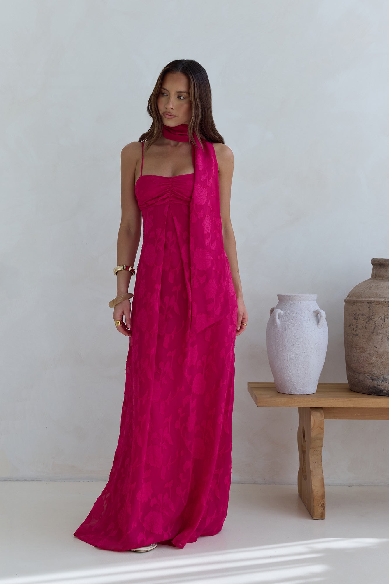 Flirt With Fire Maxi Dress Pink-Seaa Fashion