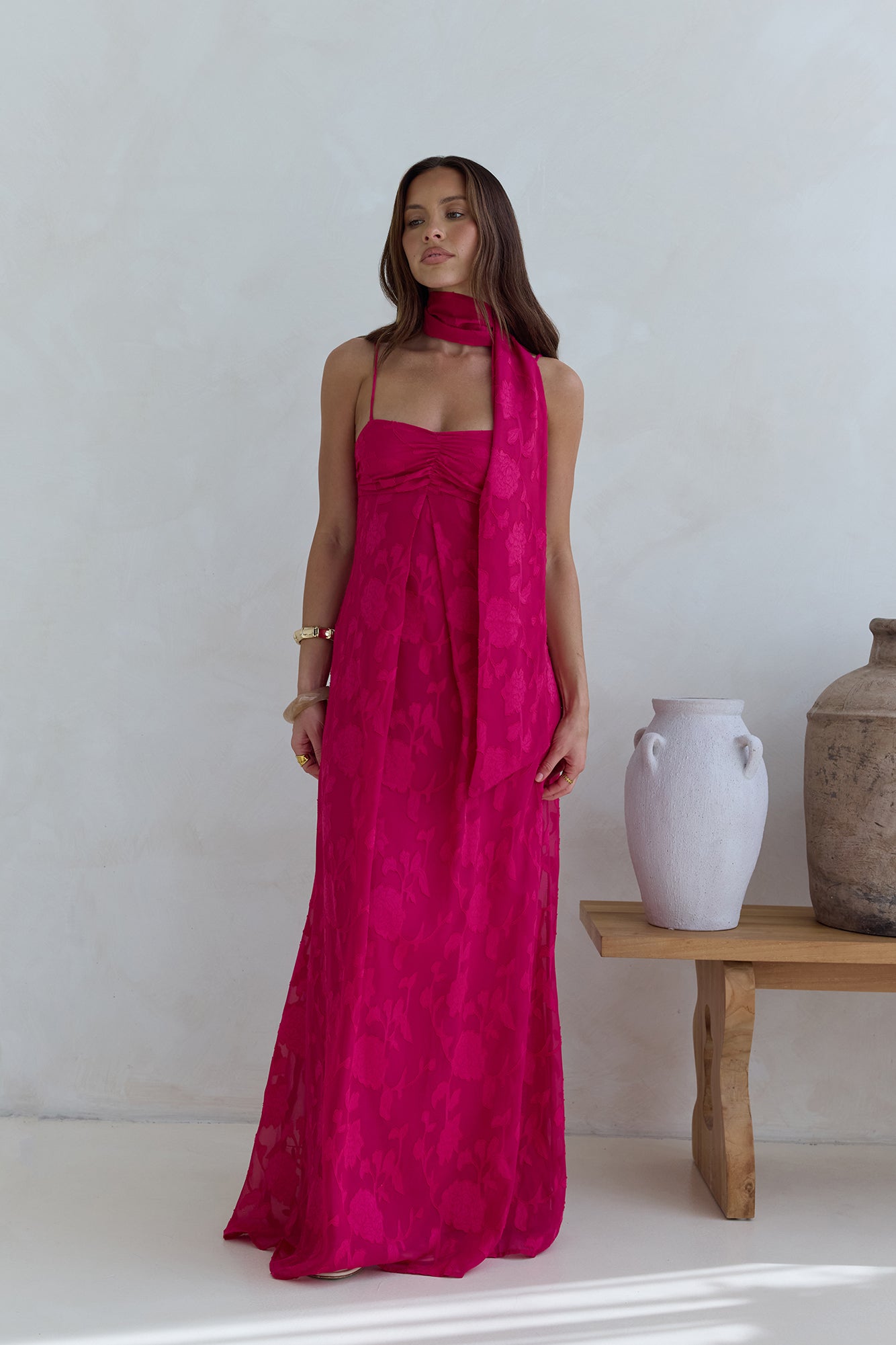Flirt With Fire Maxi Dress Pink-Seaa Fashion