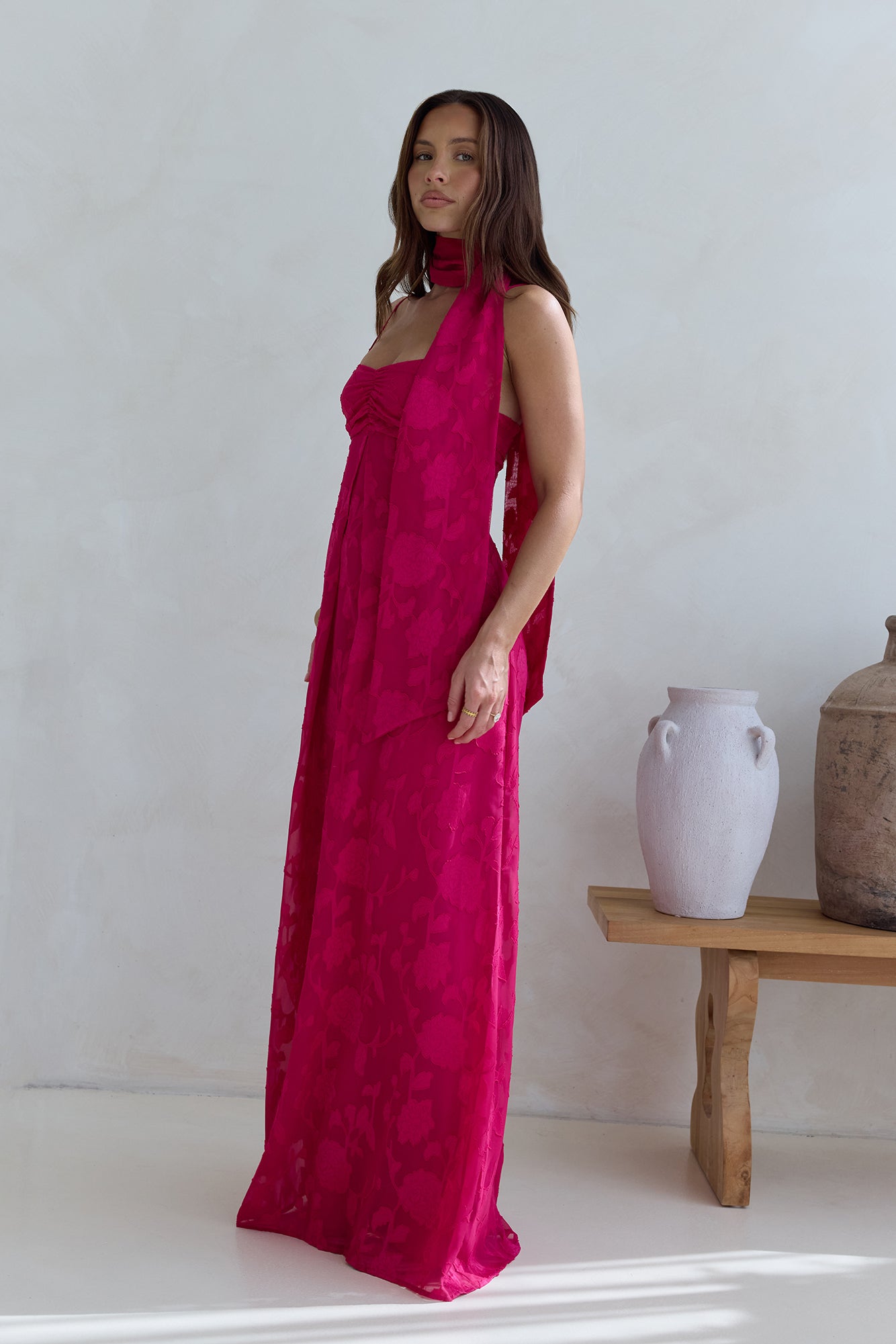 Flirt With Fire Maxi Dress Pink-Seaa Fashion