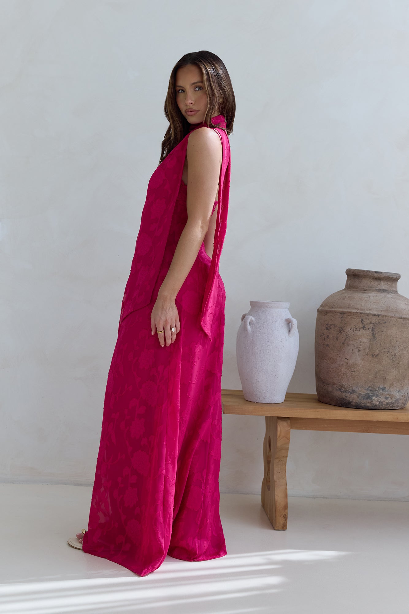 Flirt With Fire Maxi Dress Pink-Seaa Fashion