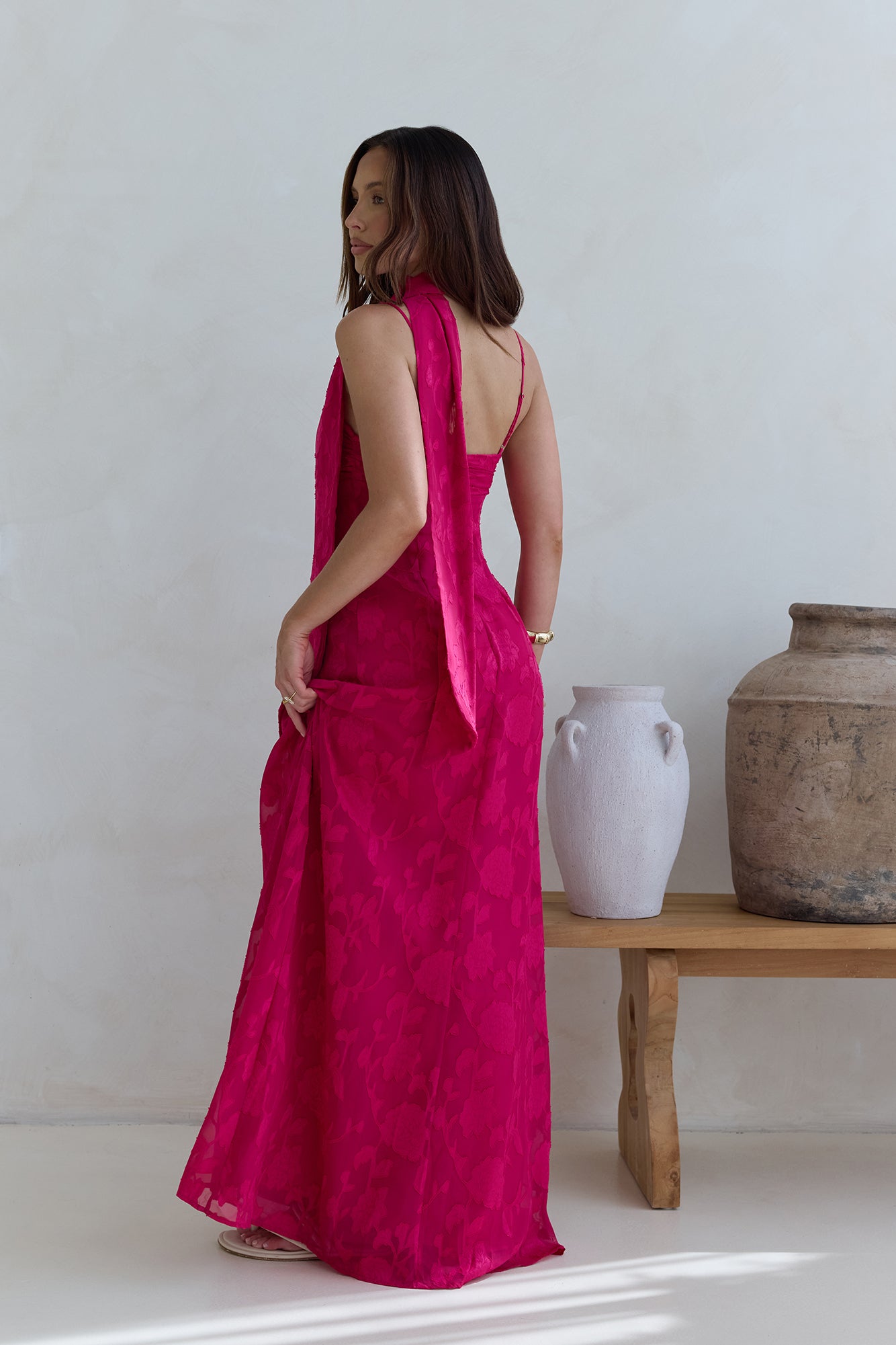 Flirt With Fire Maxi Dress Pink-Seaa Fashion