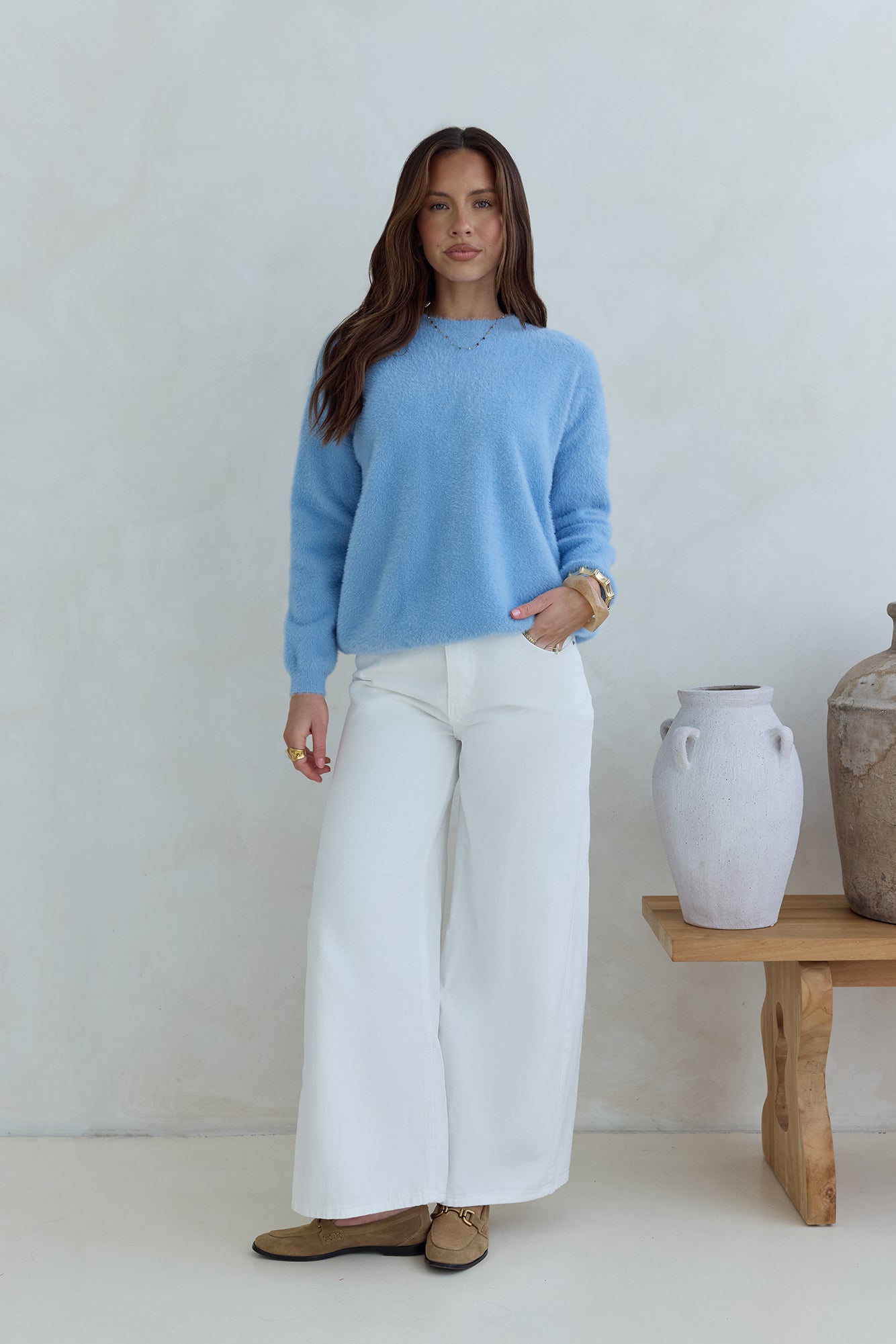 Winter Escape Knit Sweater Blue-Seaa Fashion