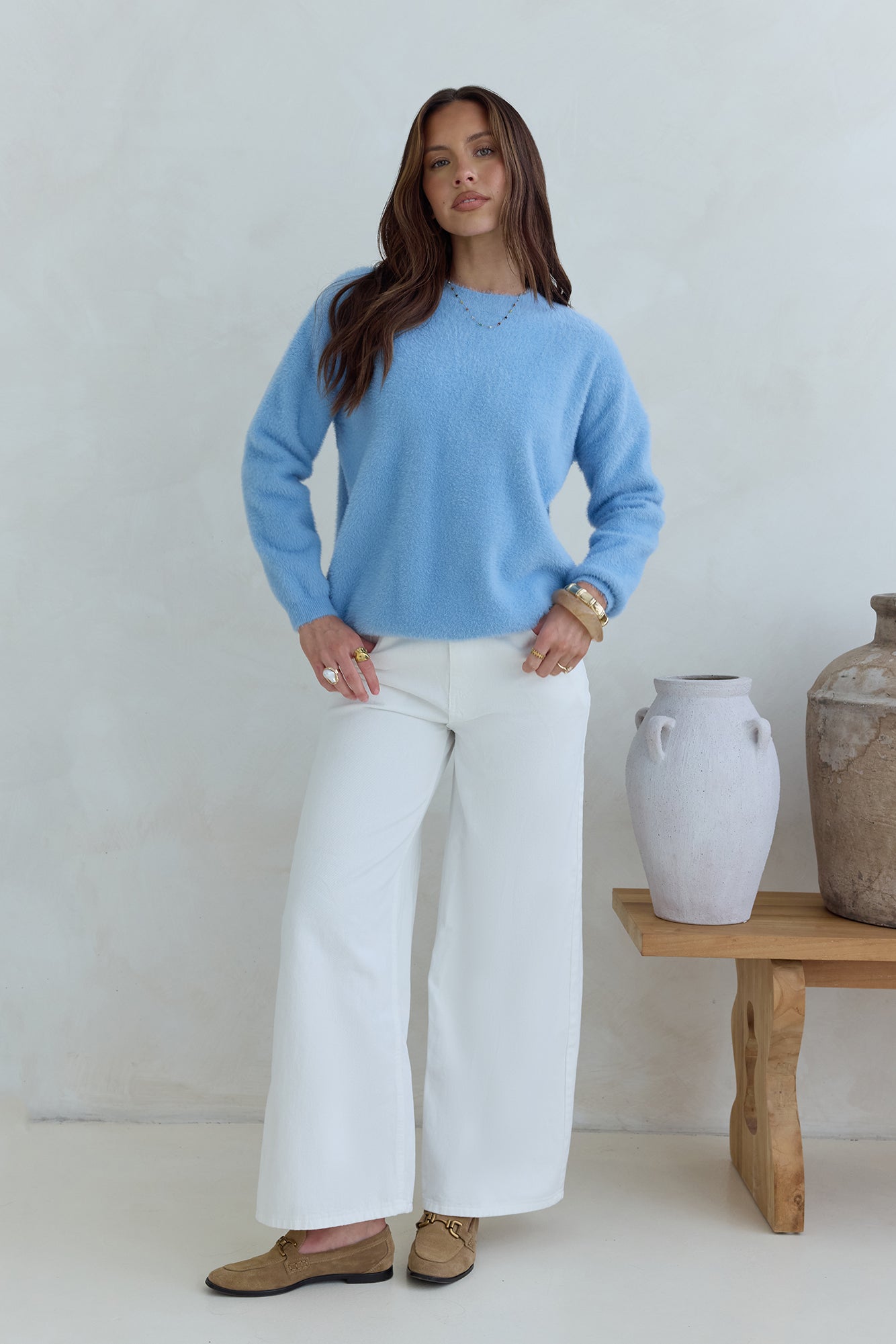 Winter Escape Knit Sweater Blue-Seaa Fashion