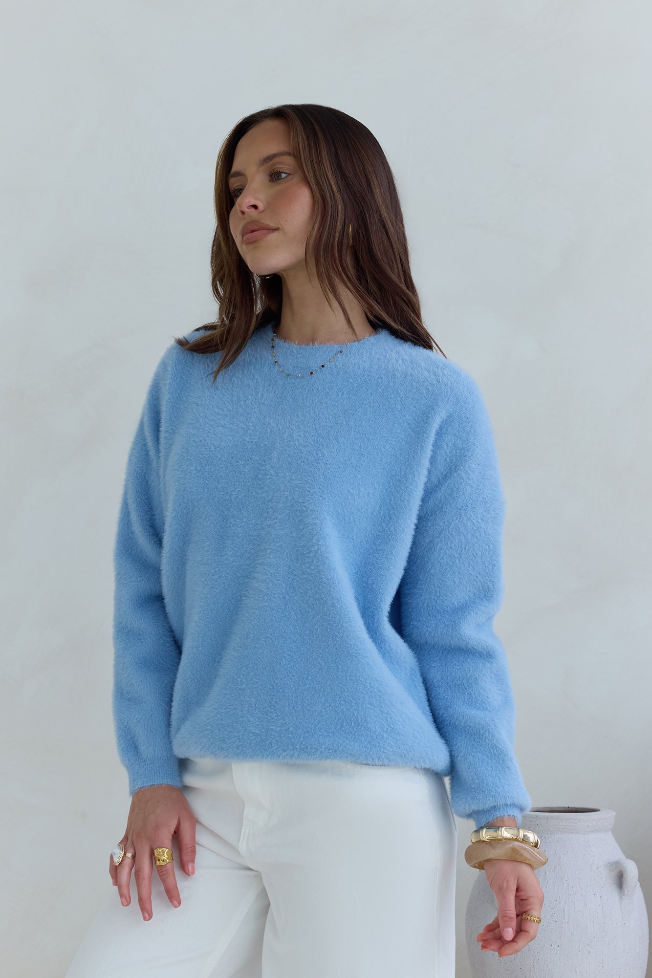Winter Escape Knit Sweater Blue-Seaa Fashion