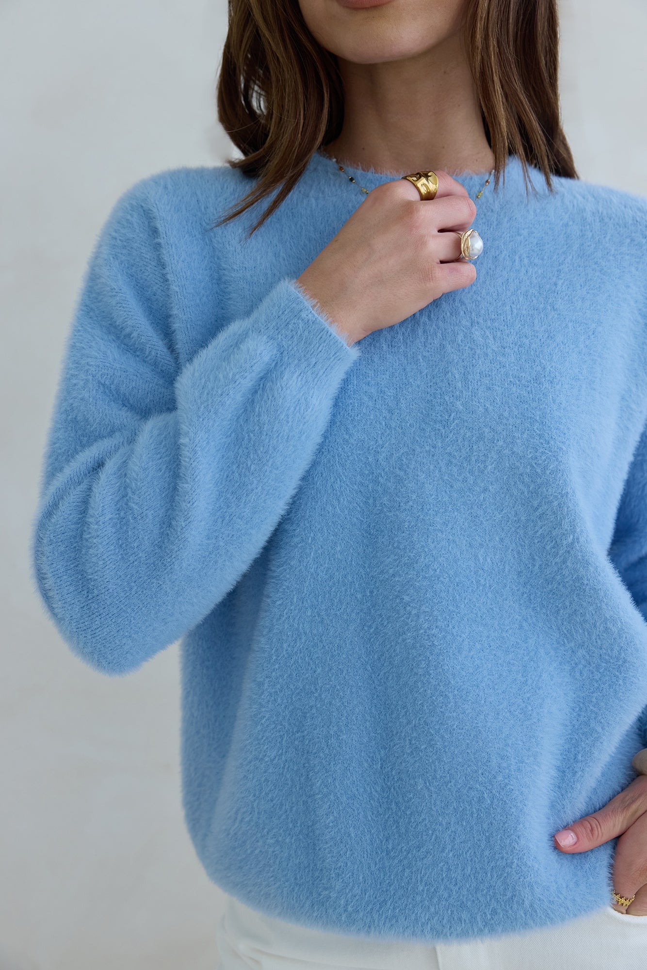 Winter Escape Knit Sweater Blue-Seaa Fashion