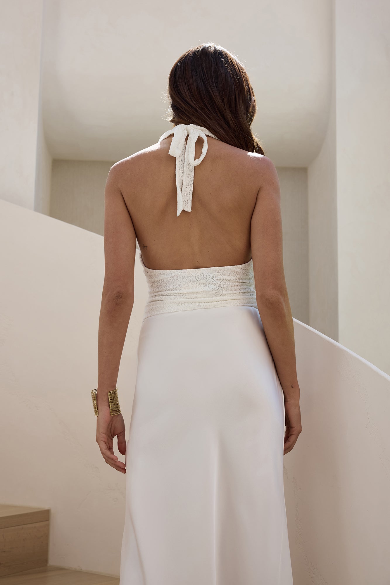 Dollface Divas Lace Halter Top White-Seaa Fashion