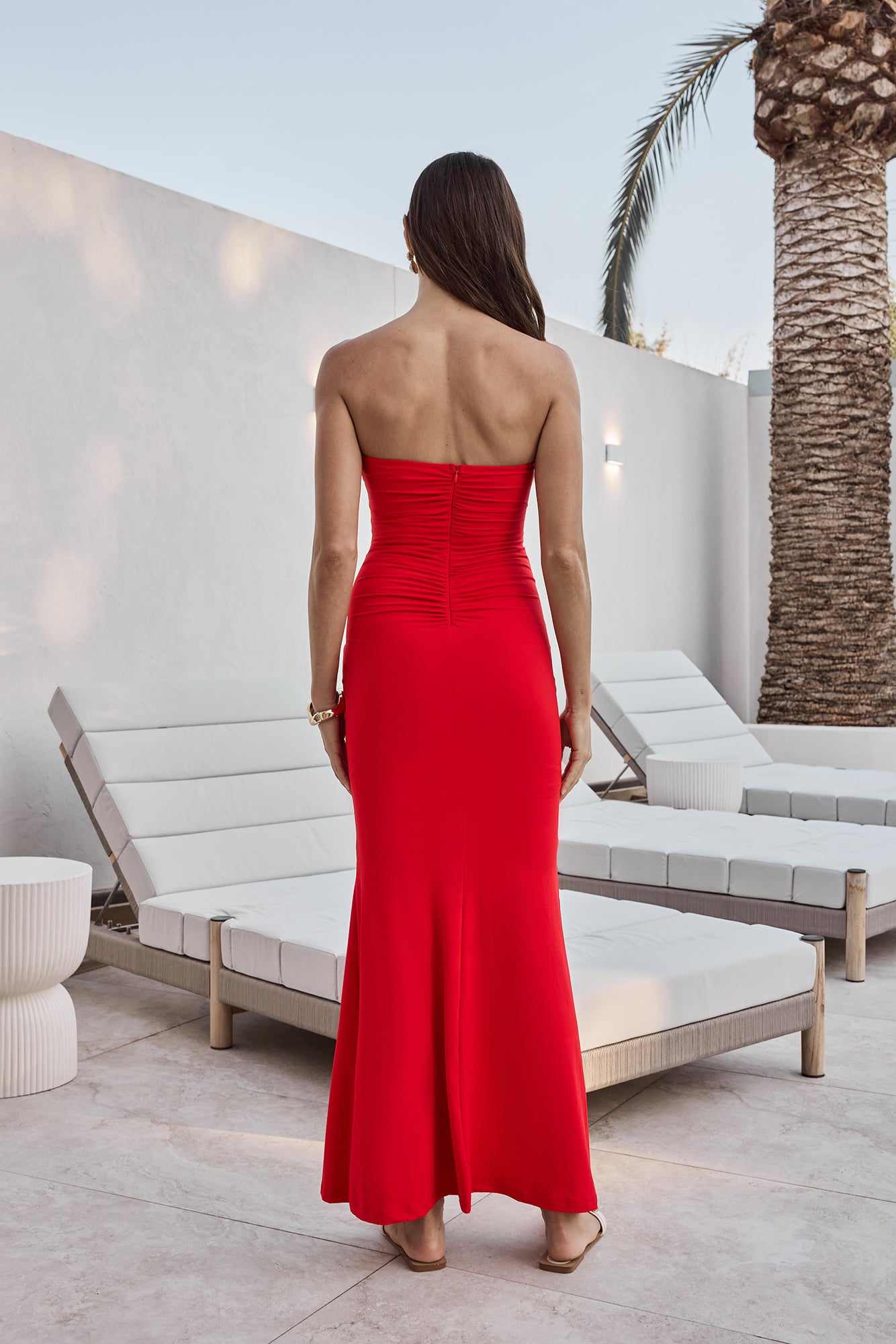 Cool Love Strapless Maxi Dress Red-Seaa Fashion