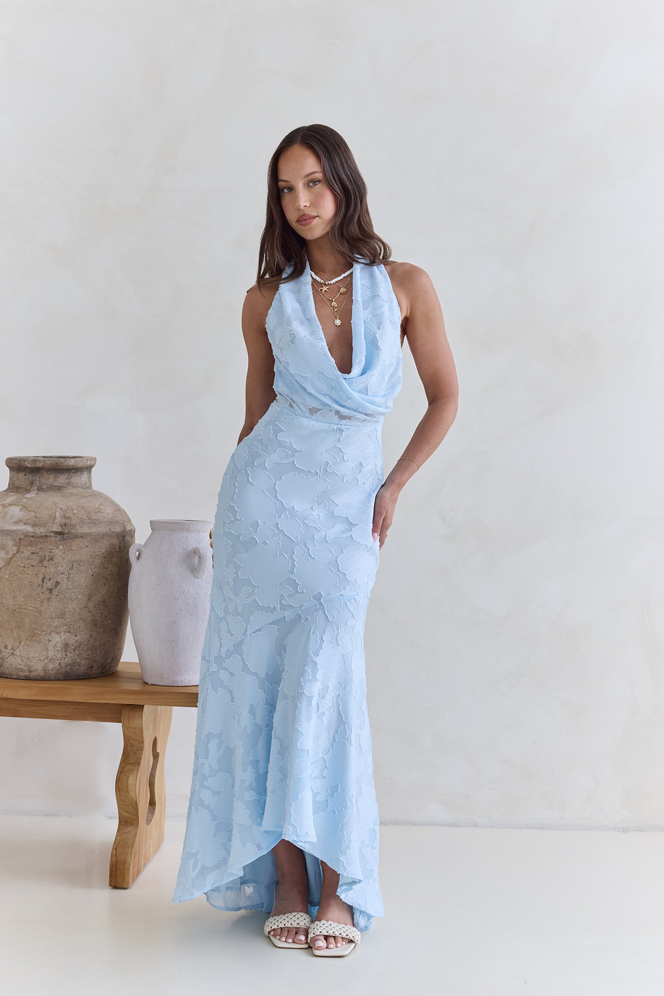 More And More Halter Maxi Dress Blue-Seaa Fashion