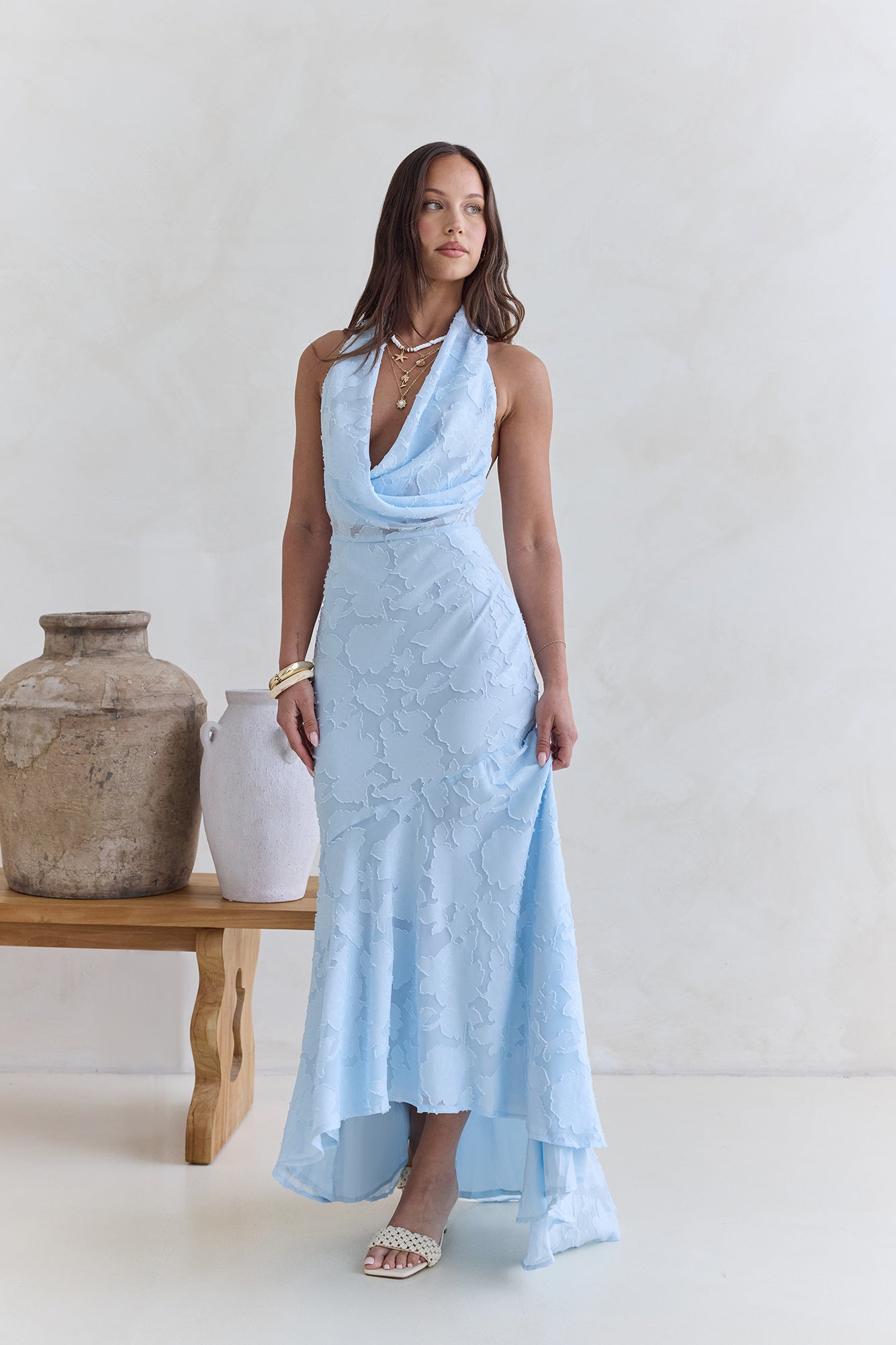 More And More Halter Maxi Dress Blue-Seaa Fashion