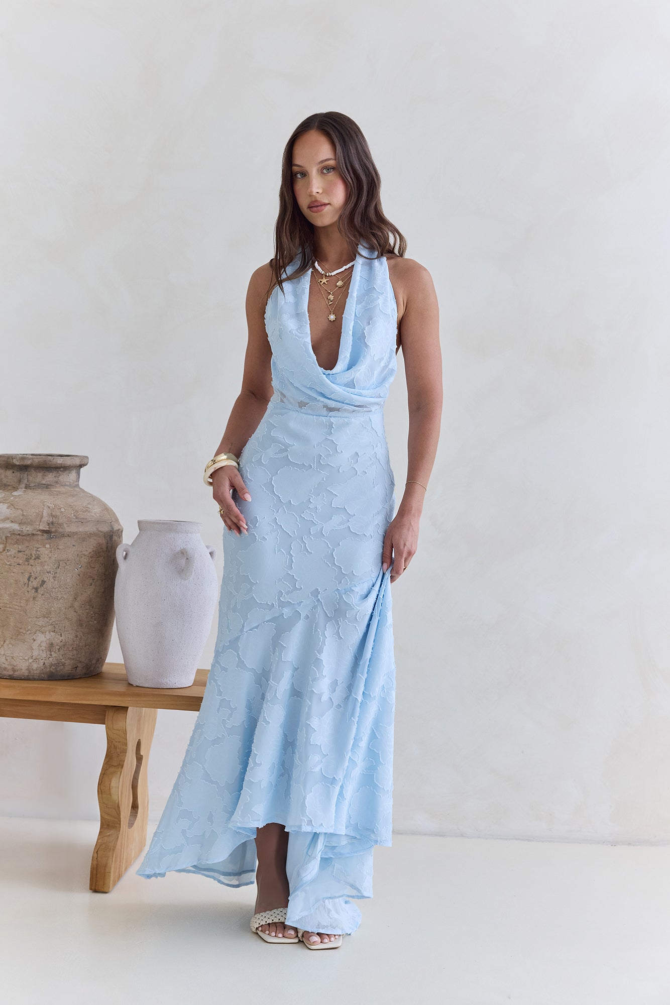More And More Halter Maxi Dress Blue-Seaa Fashion