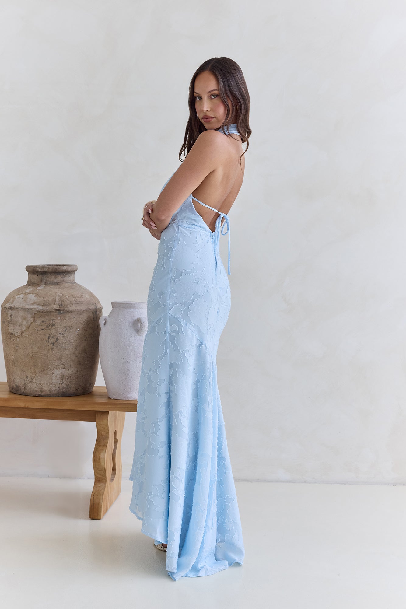 More And More Halter Maxi Dress Blue-Seaa Fashion