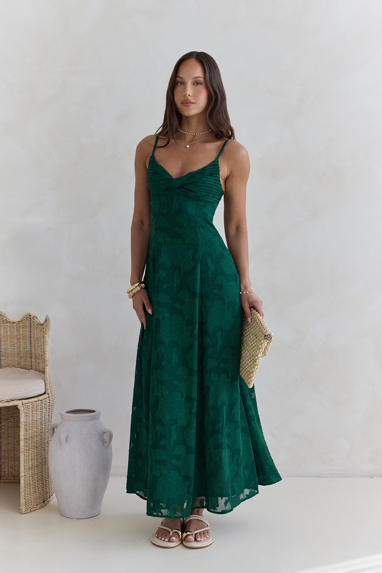 Habita Maxi Dress Forest Green-Seaa Fashion